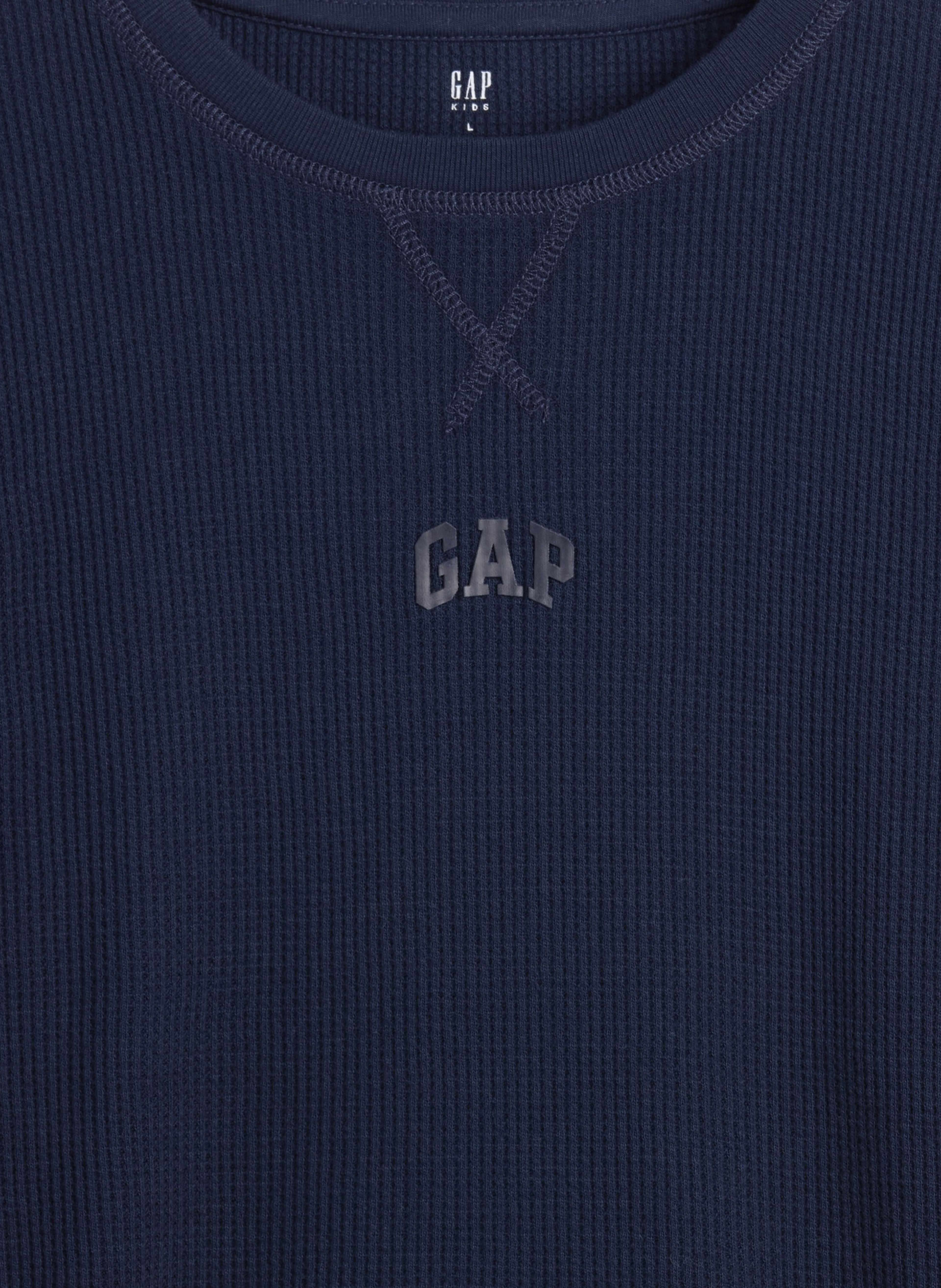 Camiseta infantil de tejido waffle con logo - 003