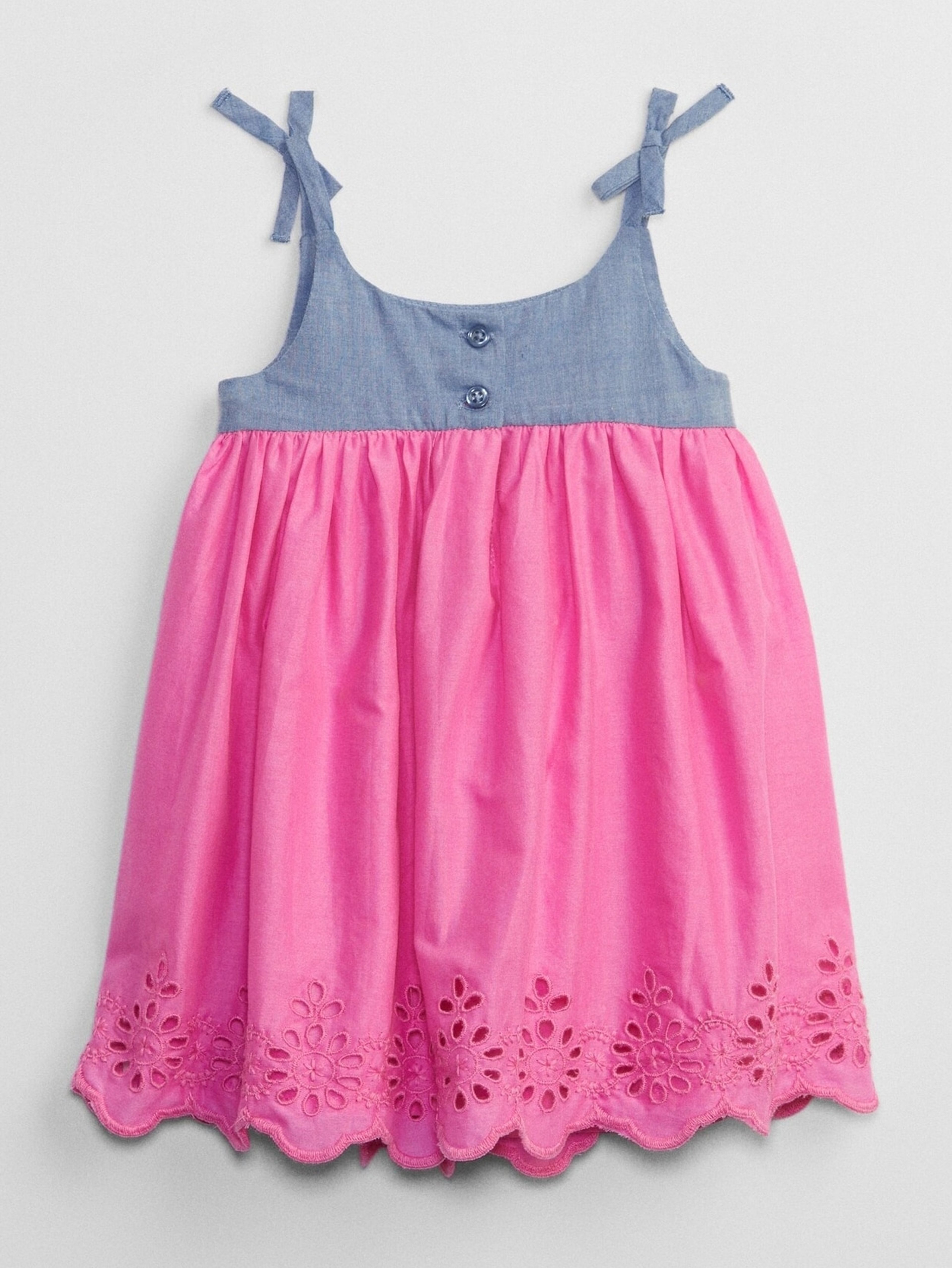 Baby Trägerkleid mit Lochstickerei