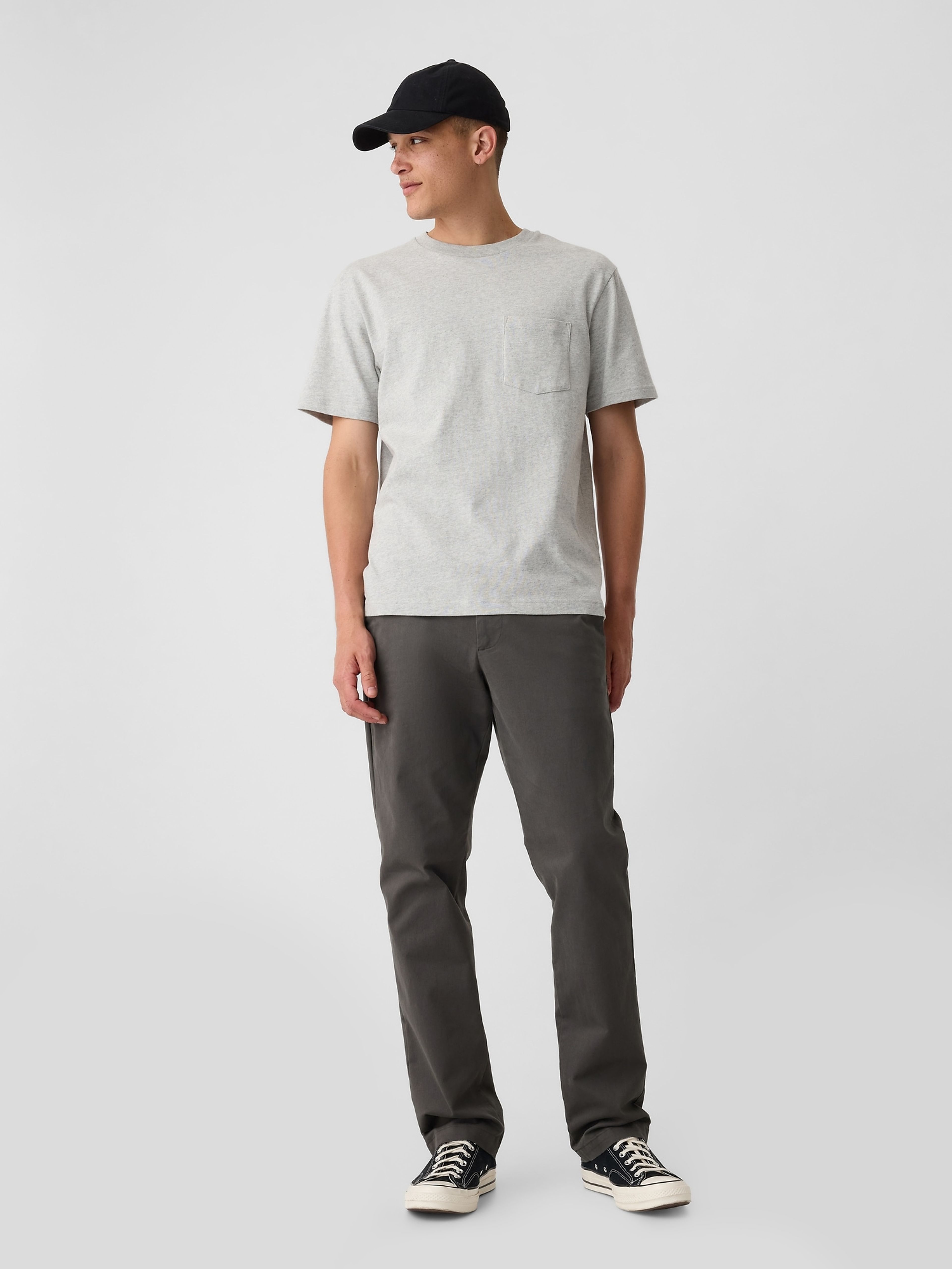 Kalhoty modern khaki straight GapFlex