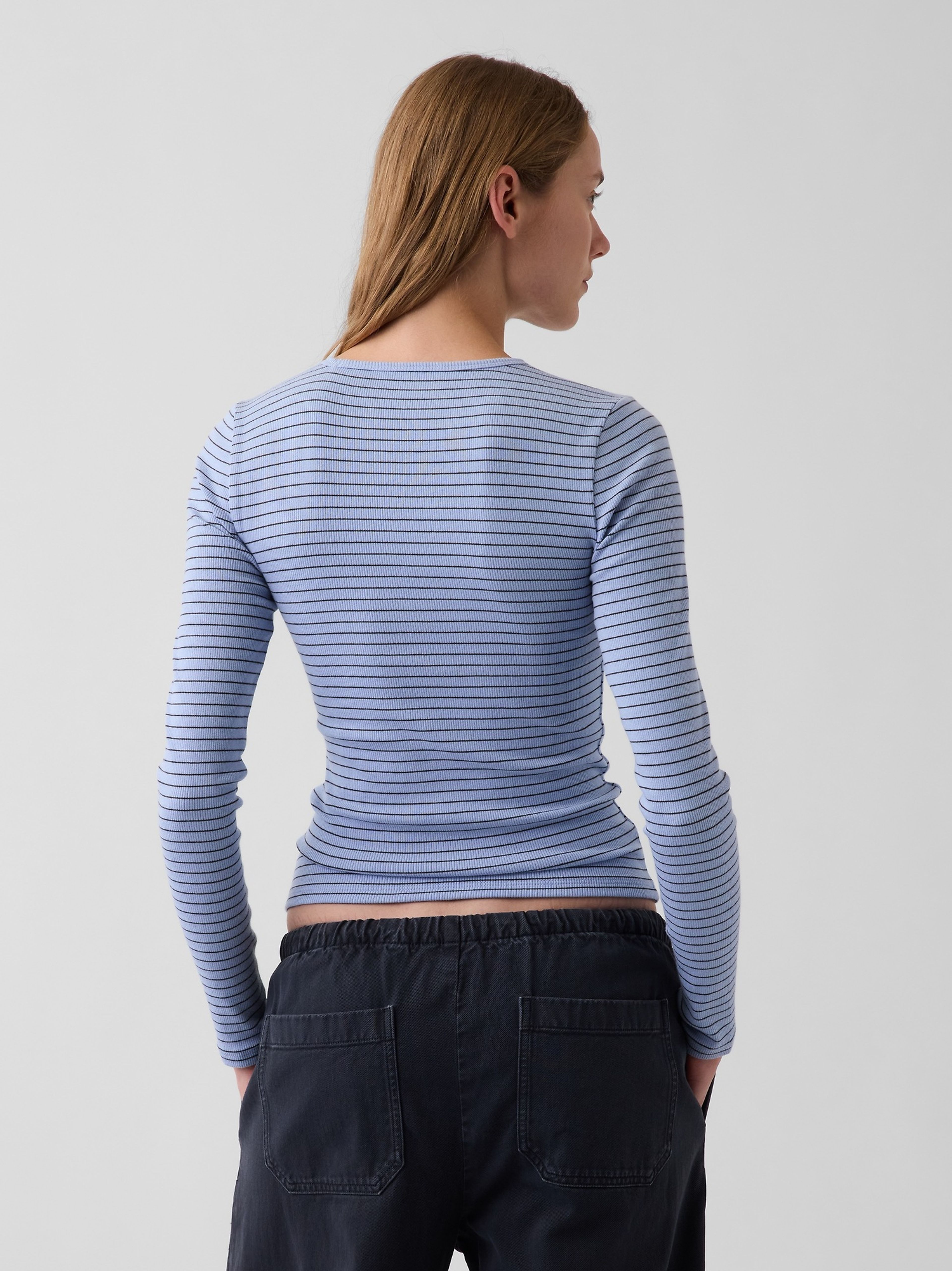 Ripp-T-Shirt mit Logo - 003