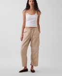 Nohavice Mid Rise Twill Barrel-Béžová - 001