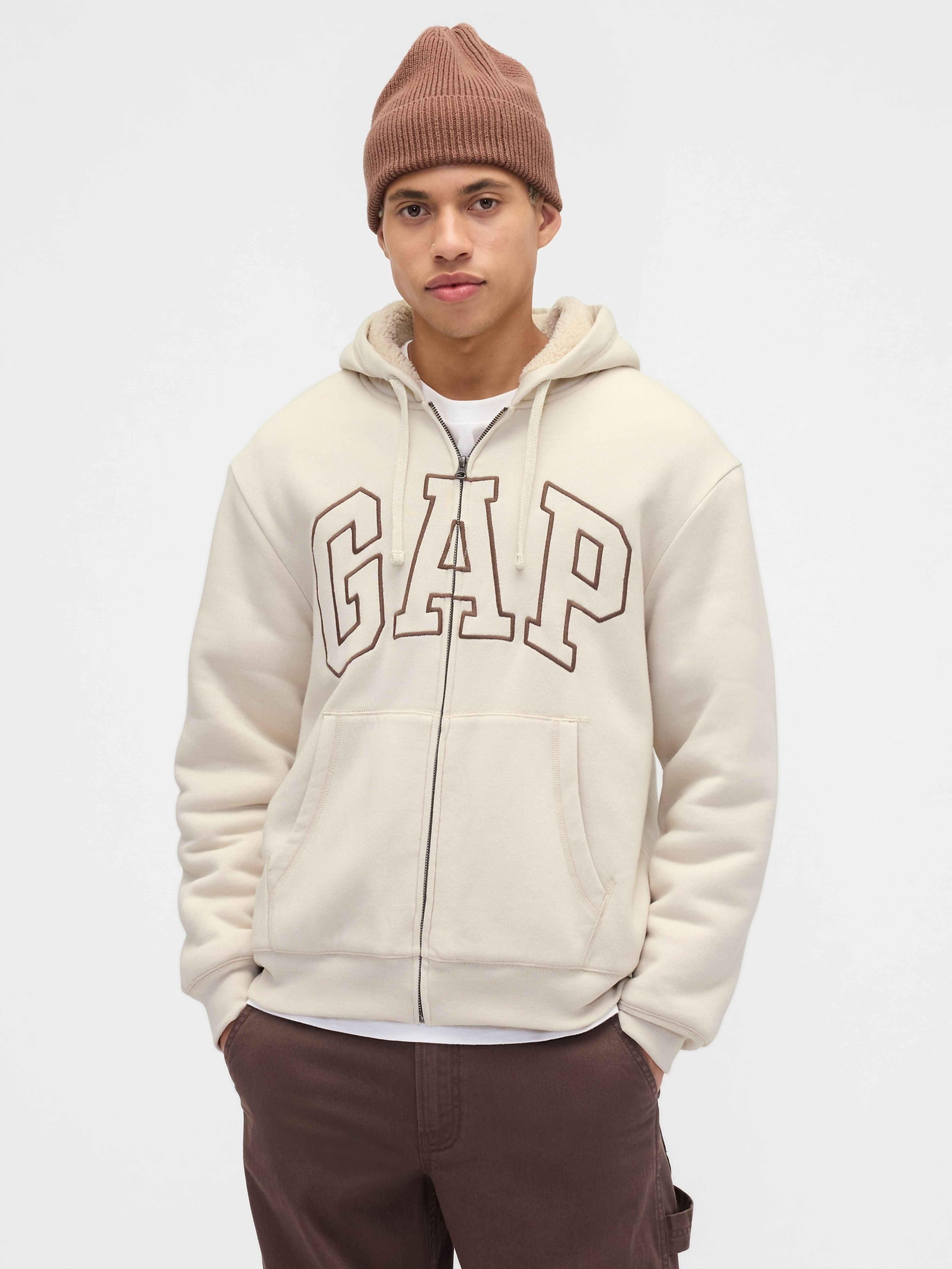 Herren-Gefütterter Sweatshirt mit Logo