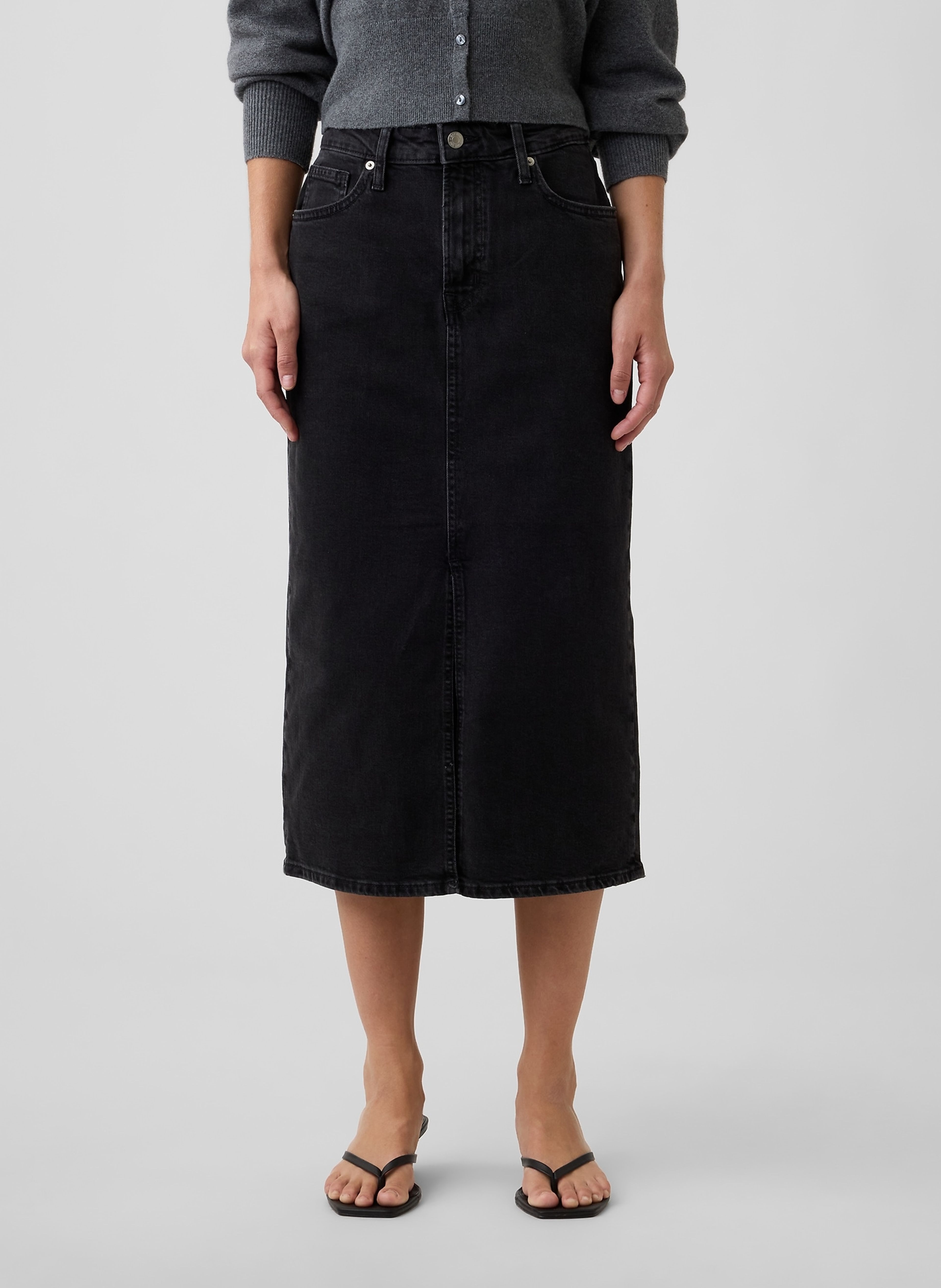 Fustă midi din denim - 003
