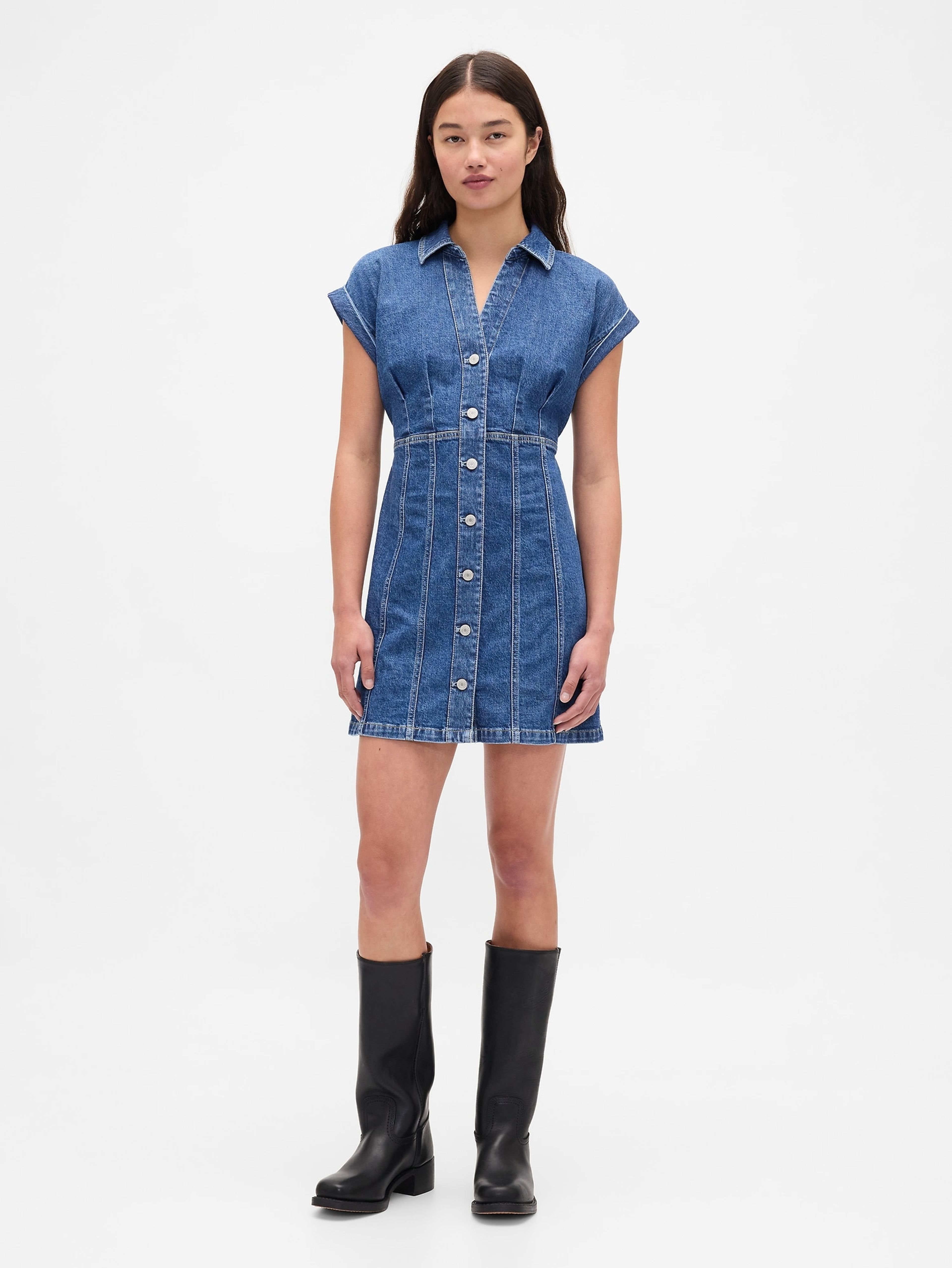 Damen-Jeans-Minikleid