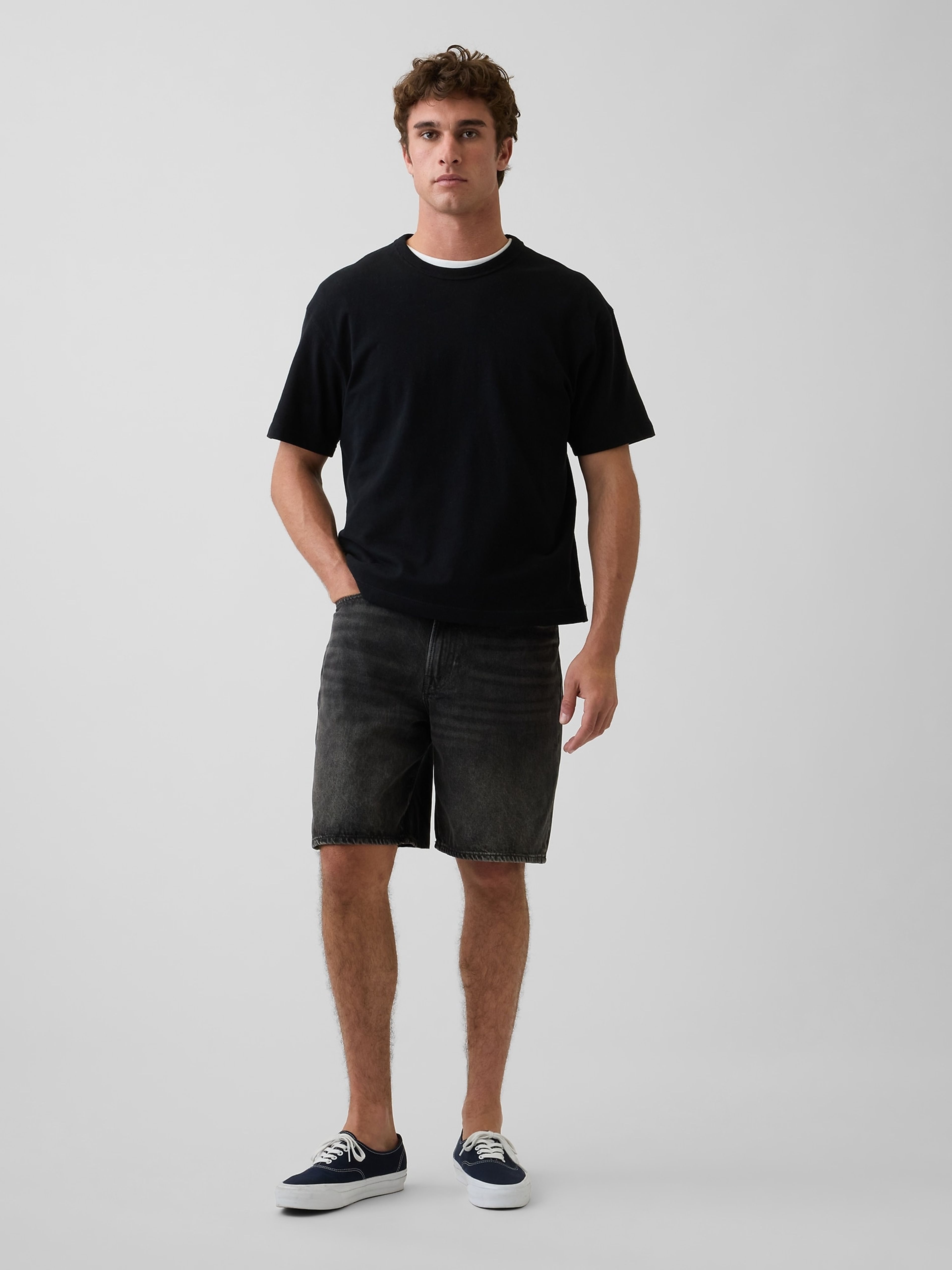 Shorts baggy in denim - 001