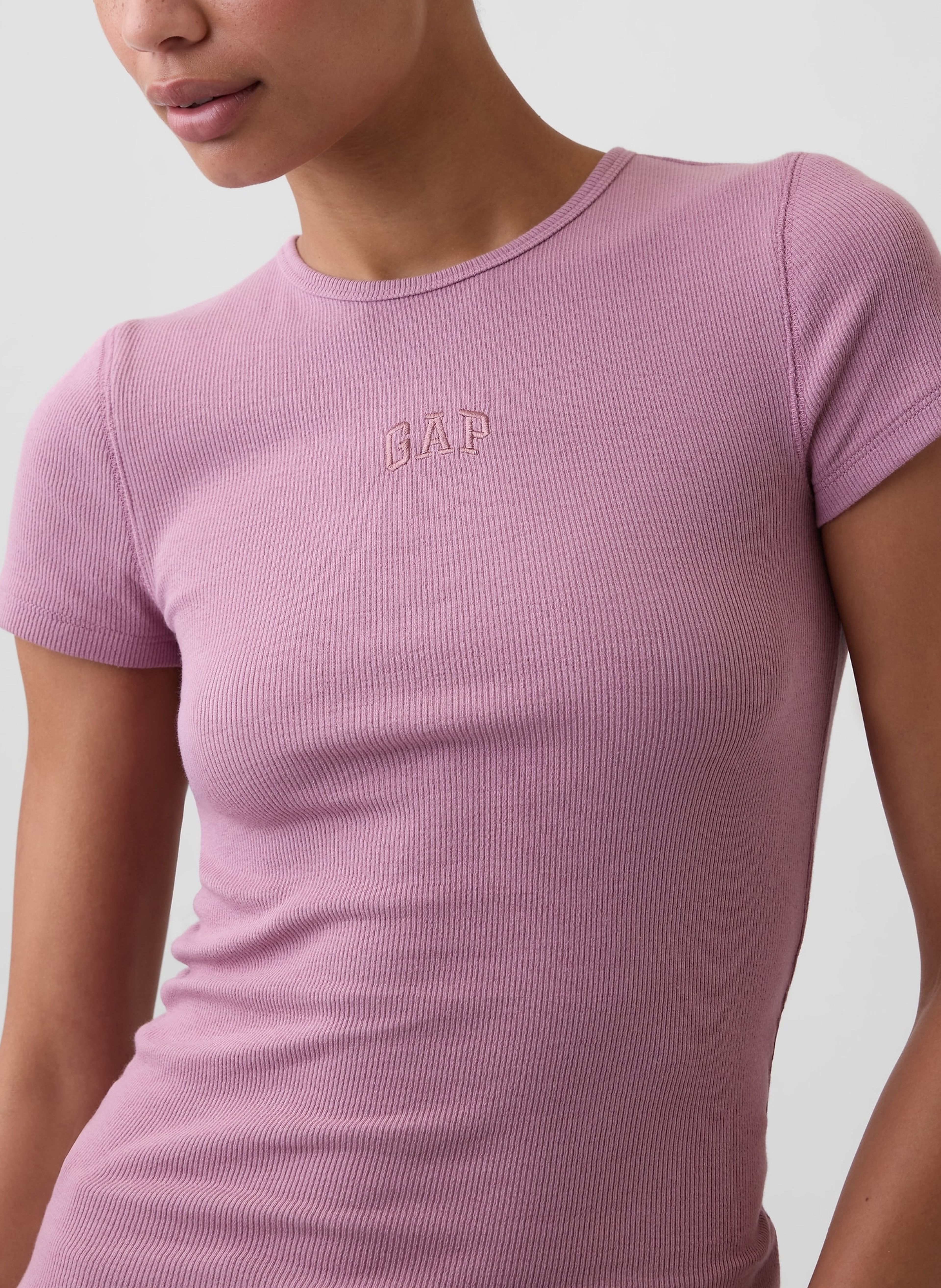 T-shirt côtelé avec logo - 004