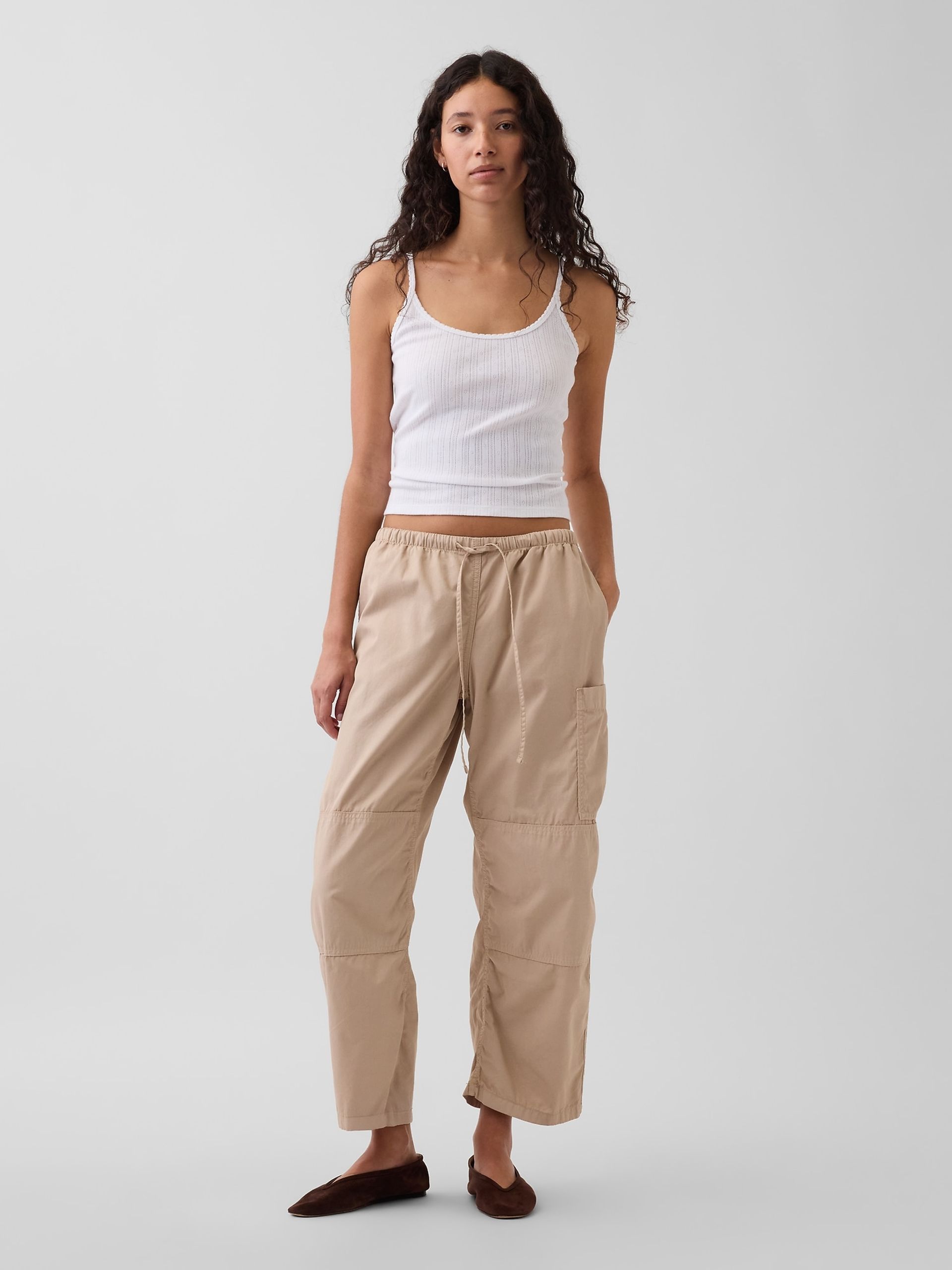 Nohavice Mid Rise Twill Barrel - 001
