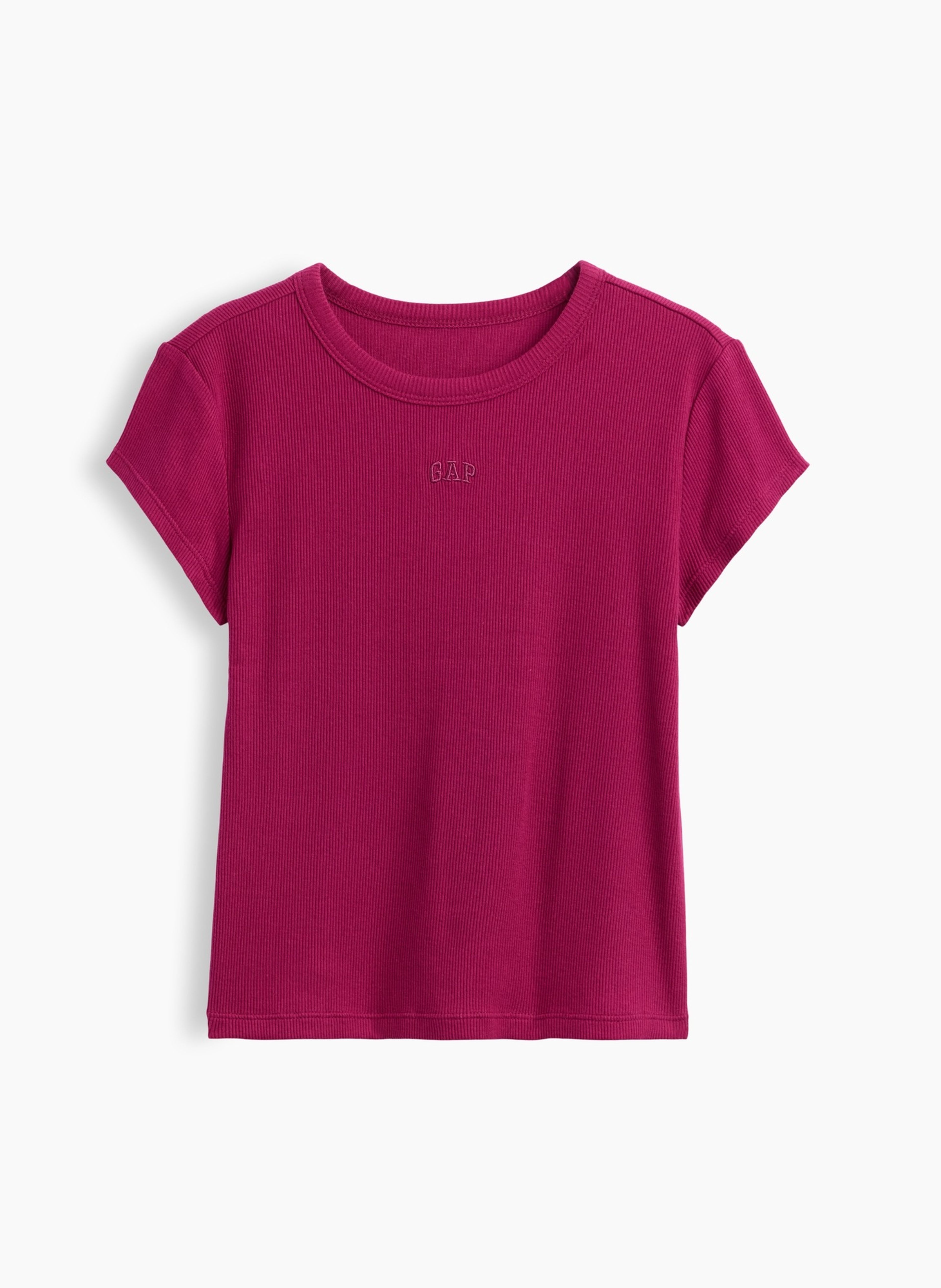 Dziecięcy prążkowany T-shirt z logo - 003