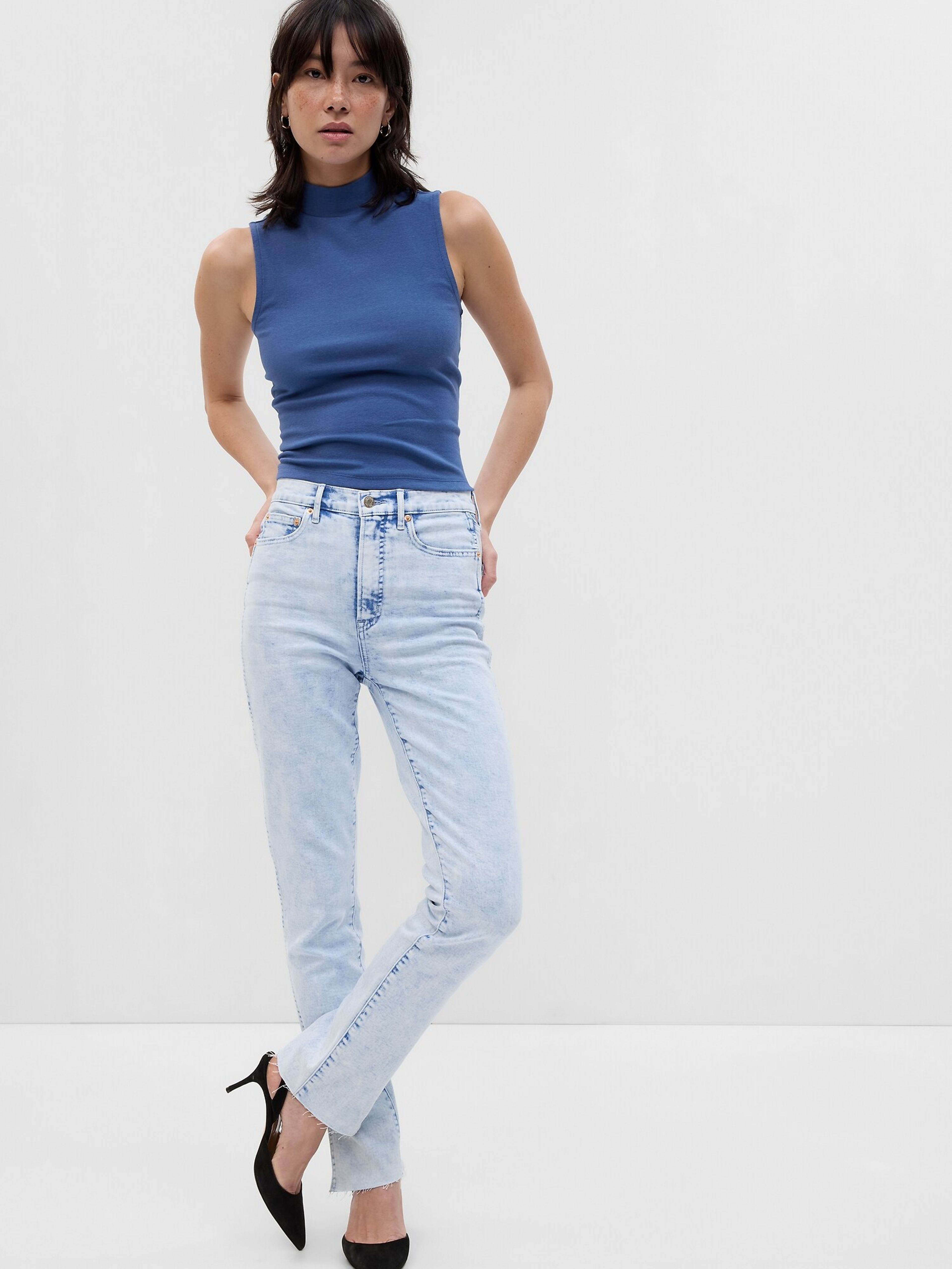 Slim High Rise Split-Hem Vintage-Jeans