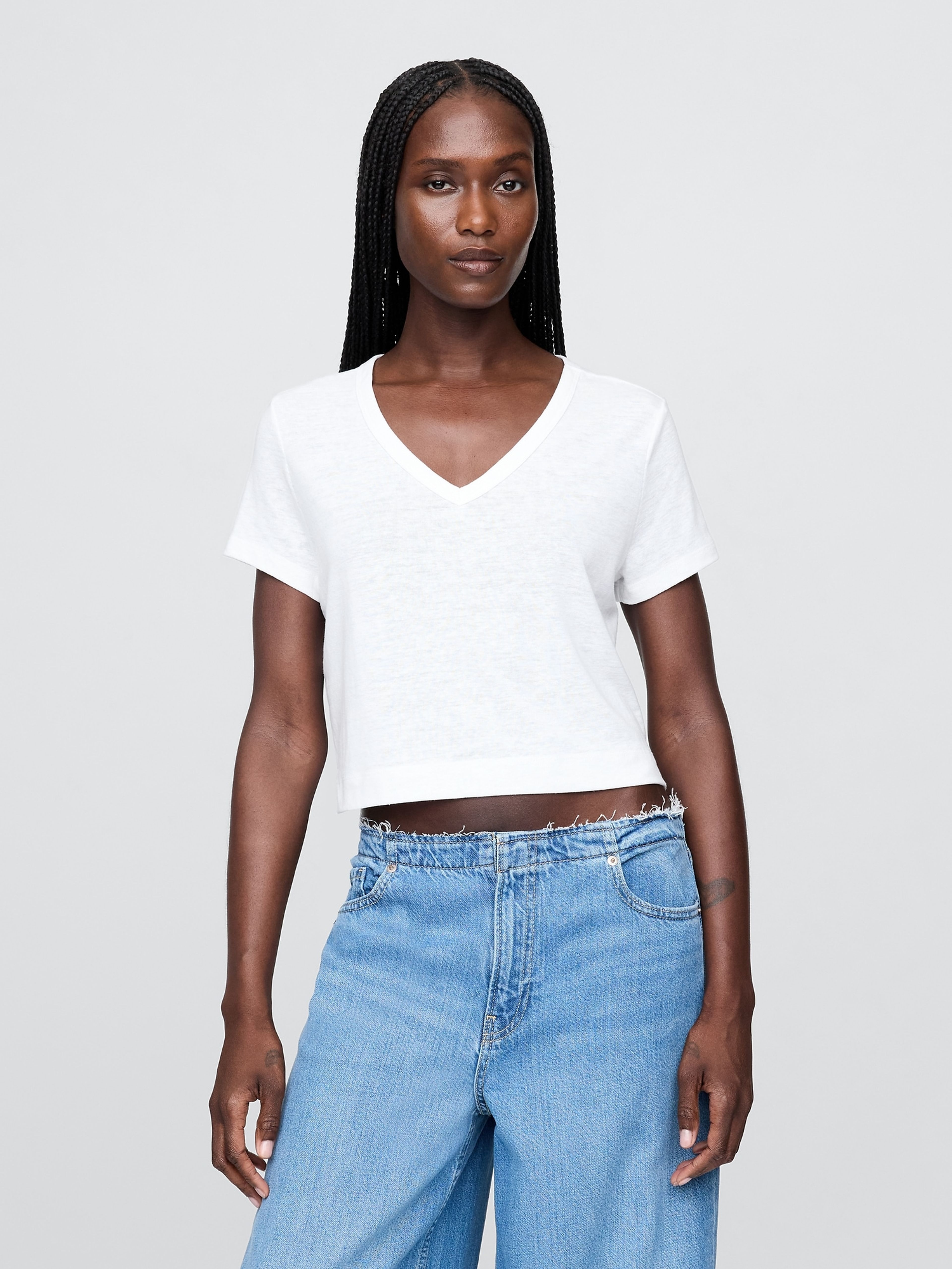 Crop top lniany