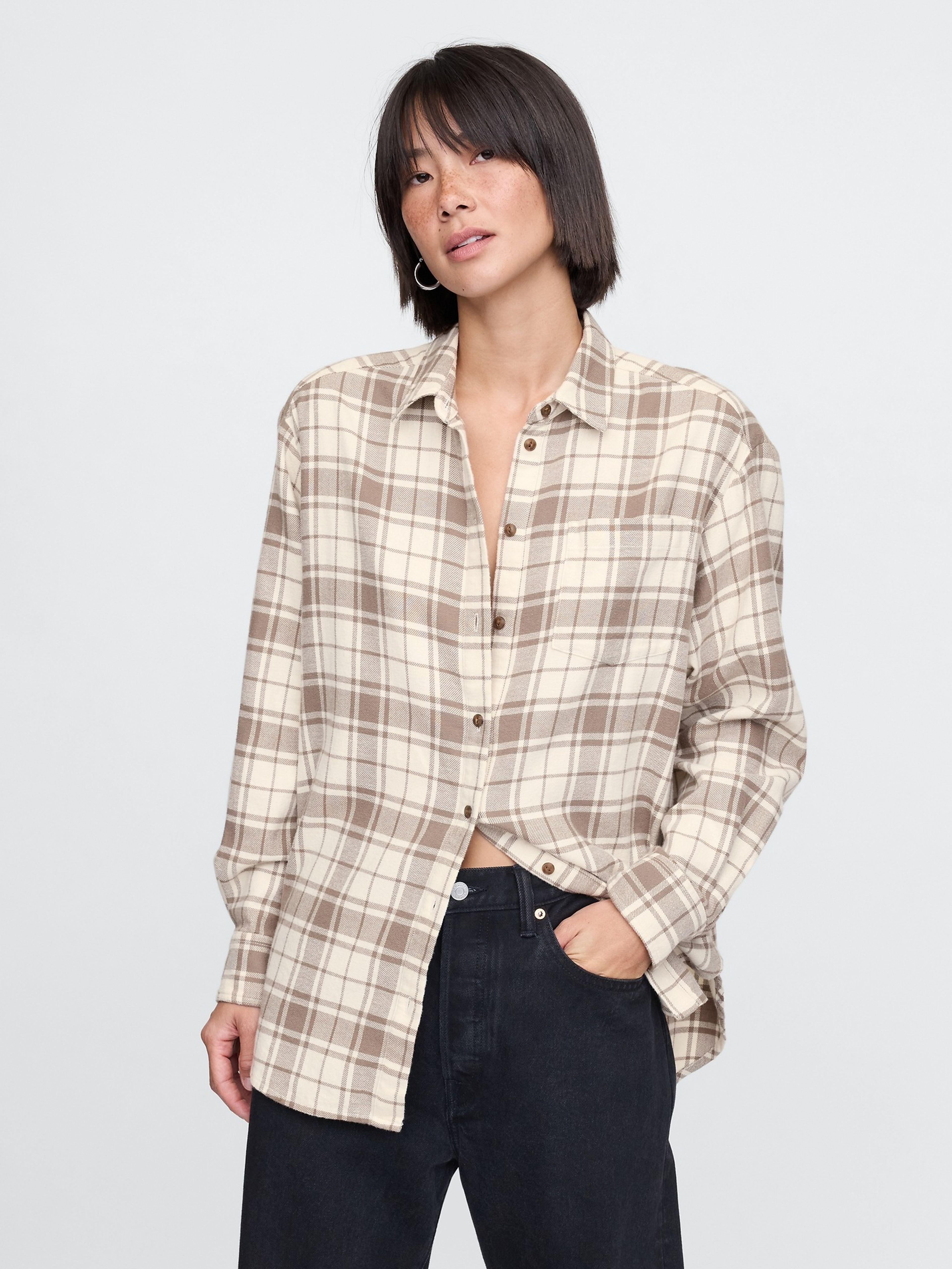 Oversize Flanellhemd Big Shirt