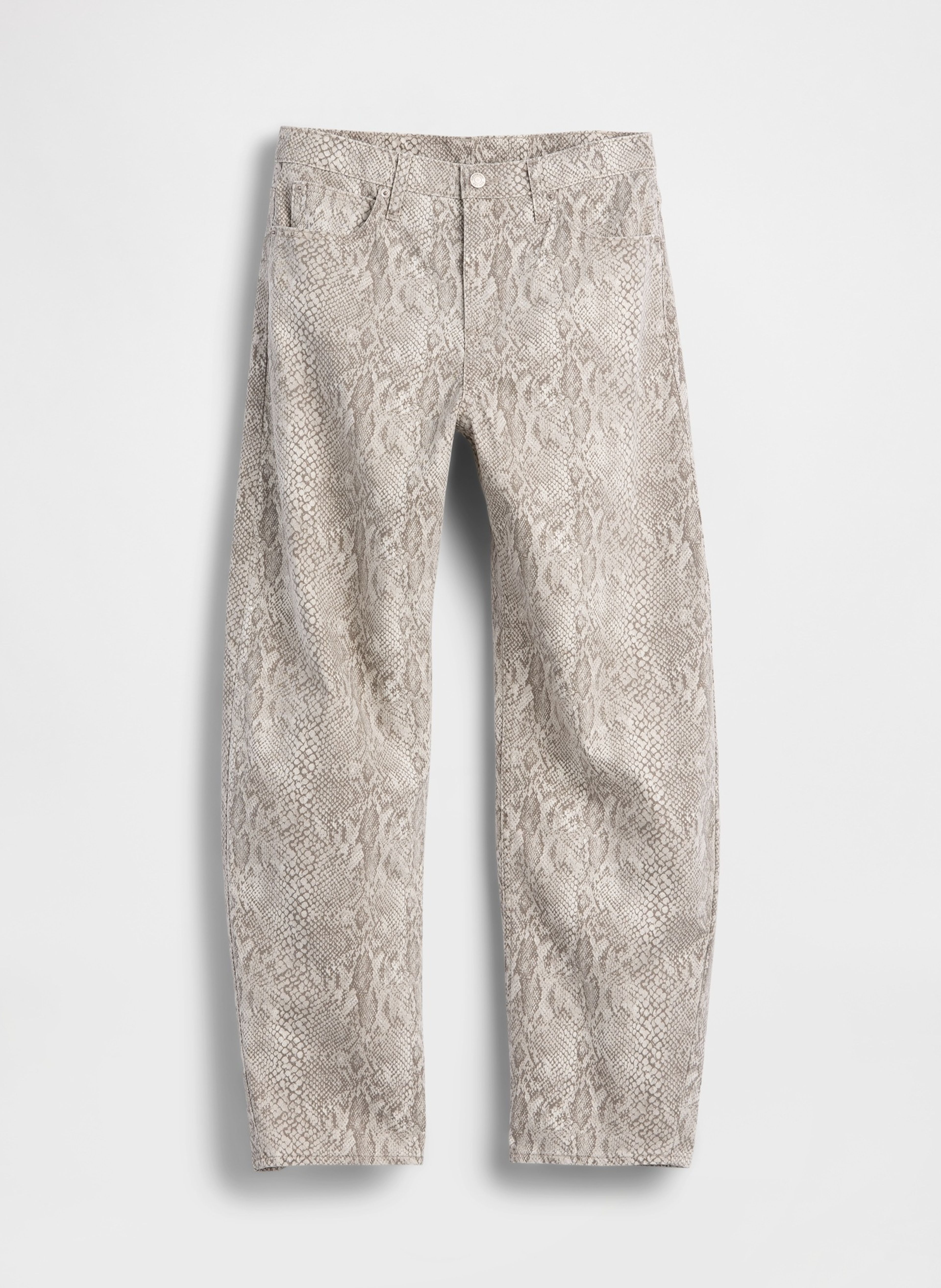 High Rise Barrel Jeans gemustert - 005