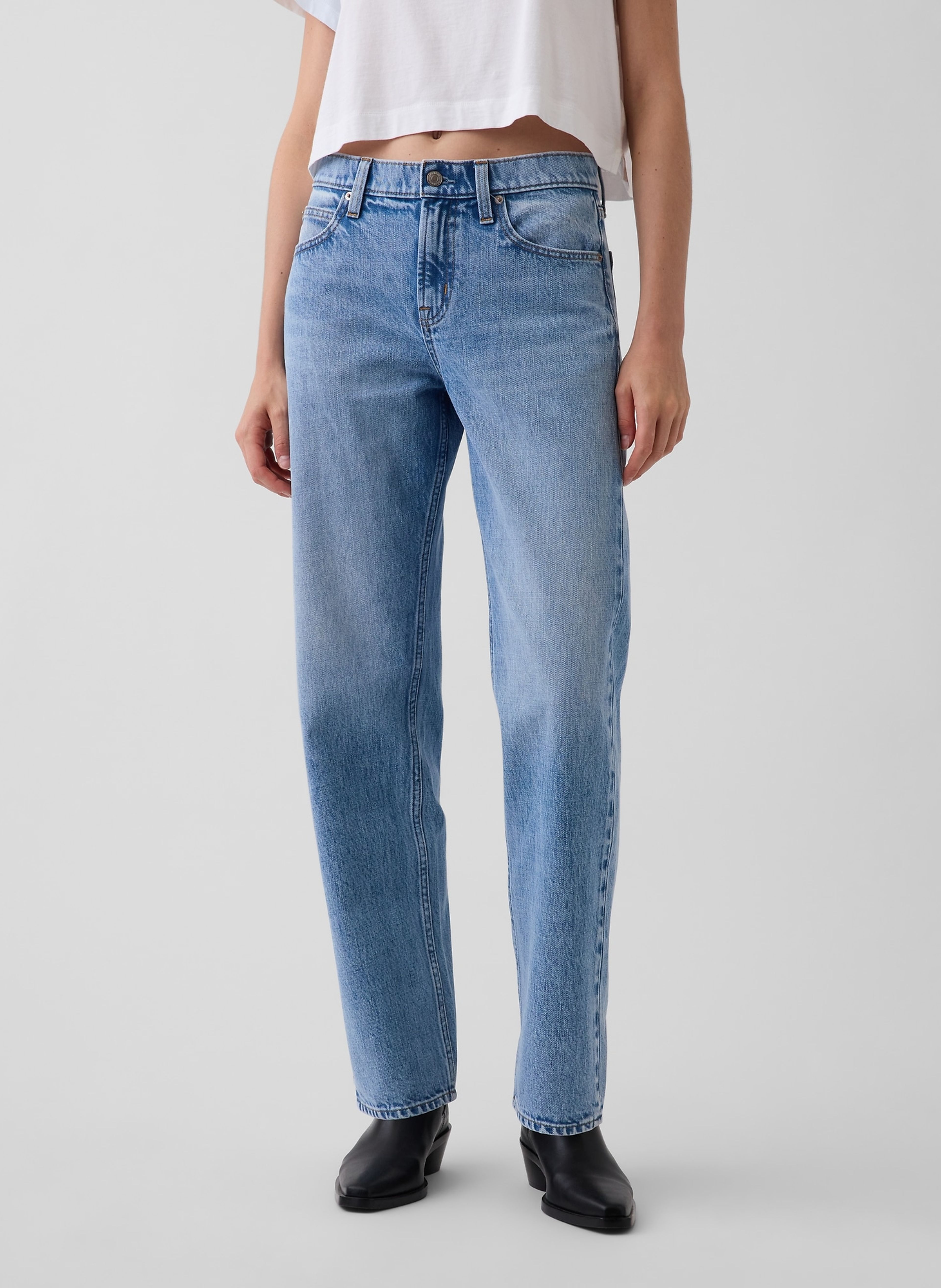 Jean Mid Rise Straight Taper - 002