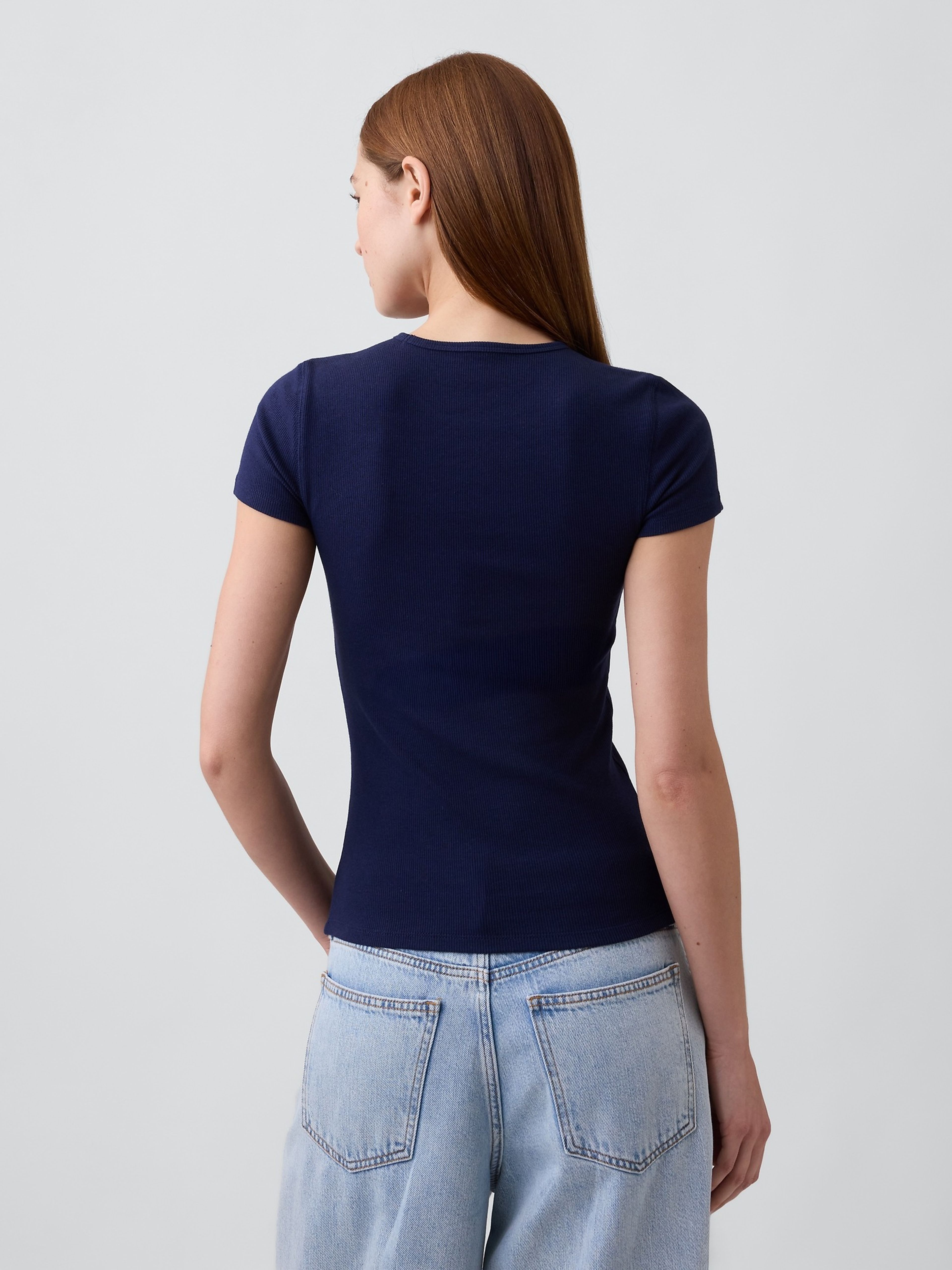 T-shirt côtelé avec logo - 002