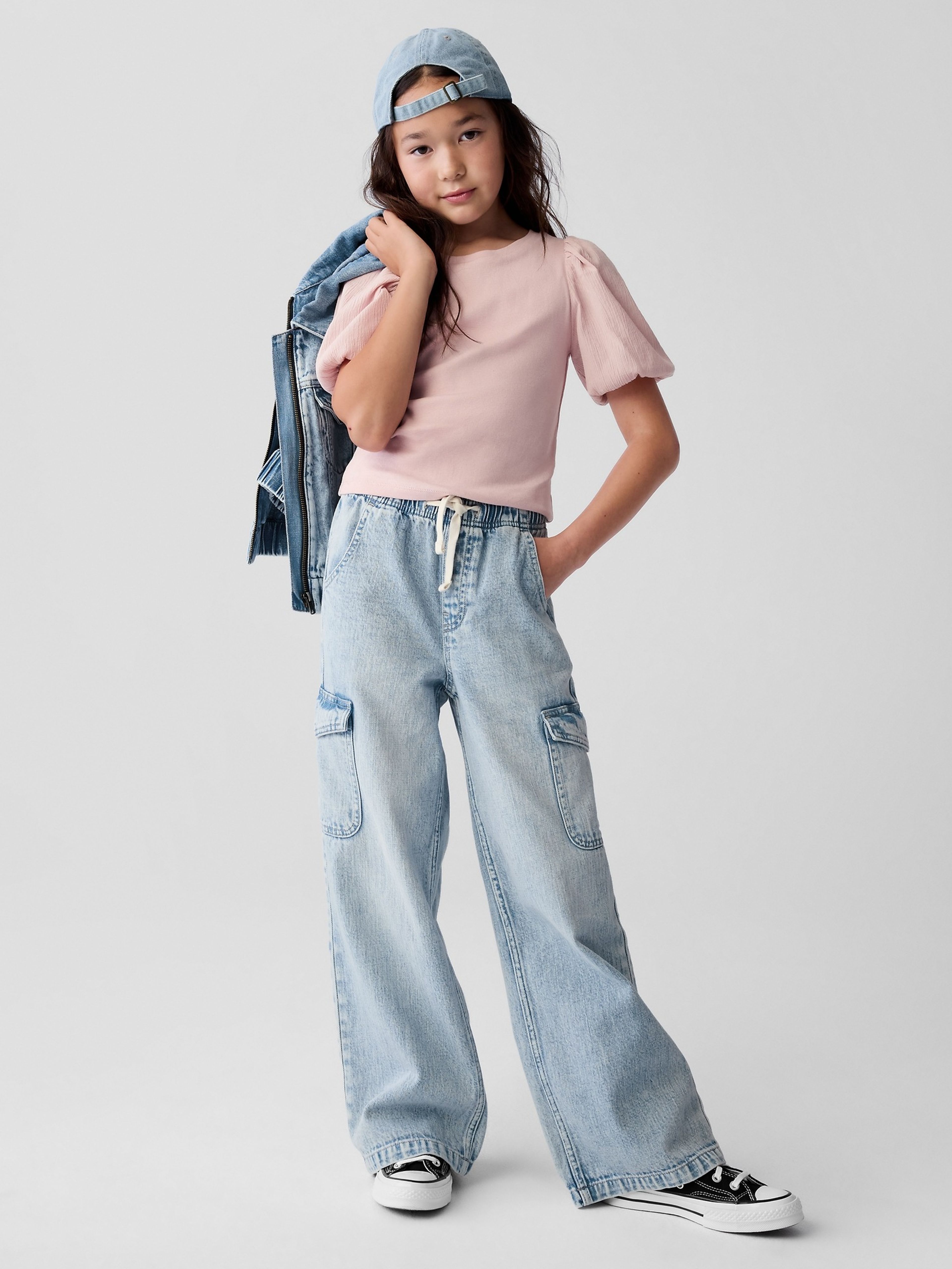 Wide-Leg-Cargo-Jeans für Kinder