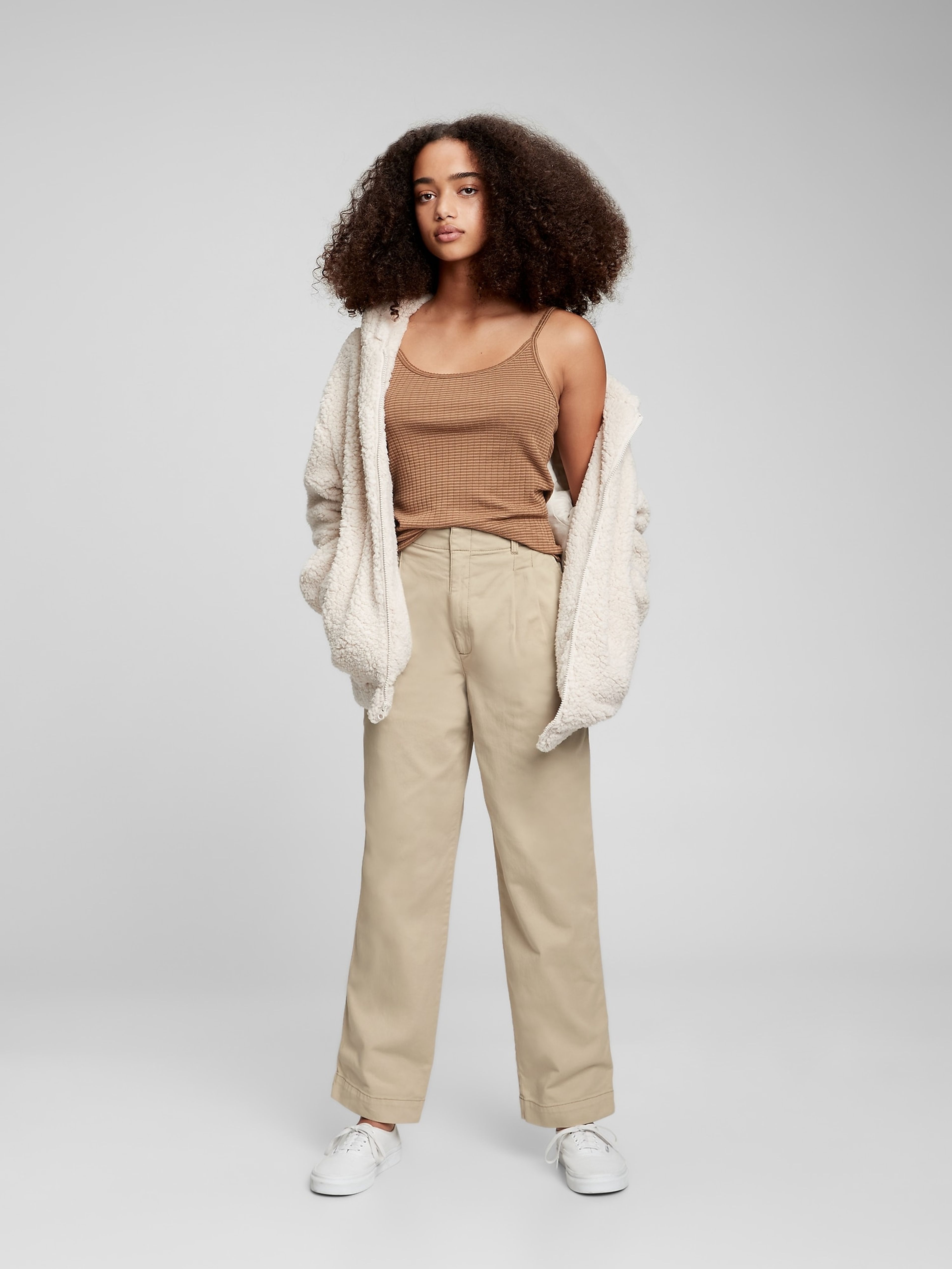 Teen nohavice chinos khaki