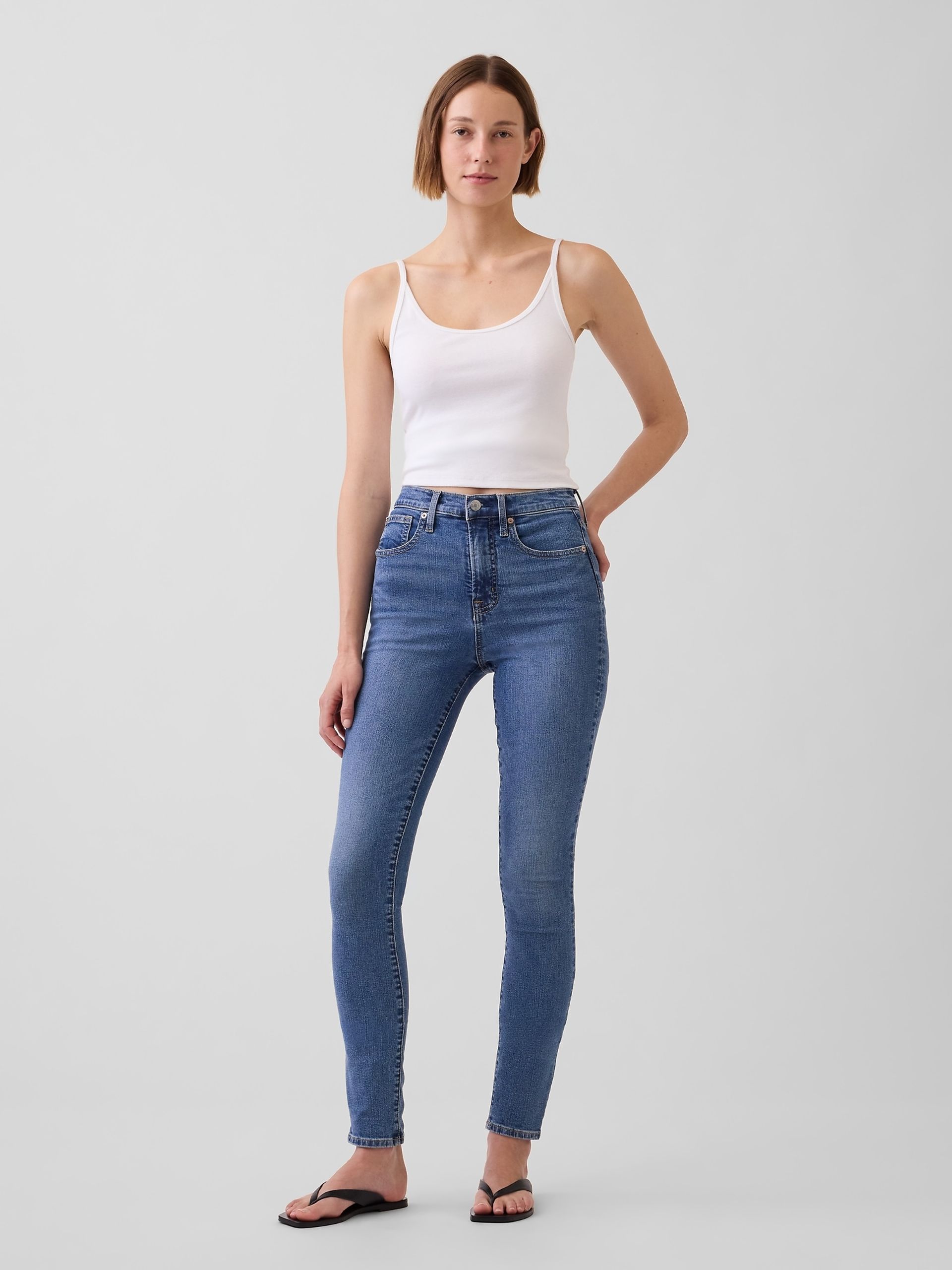 High Rise True Skinny Jeans - 001
