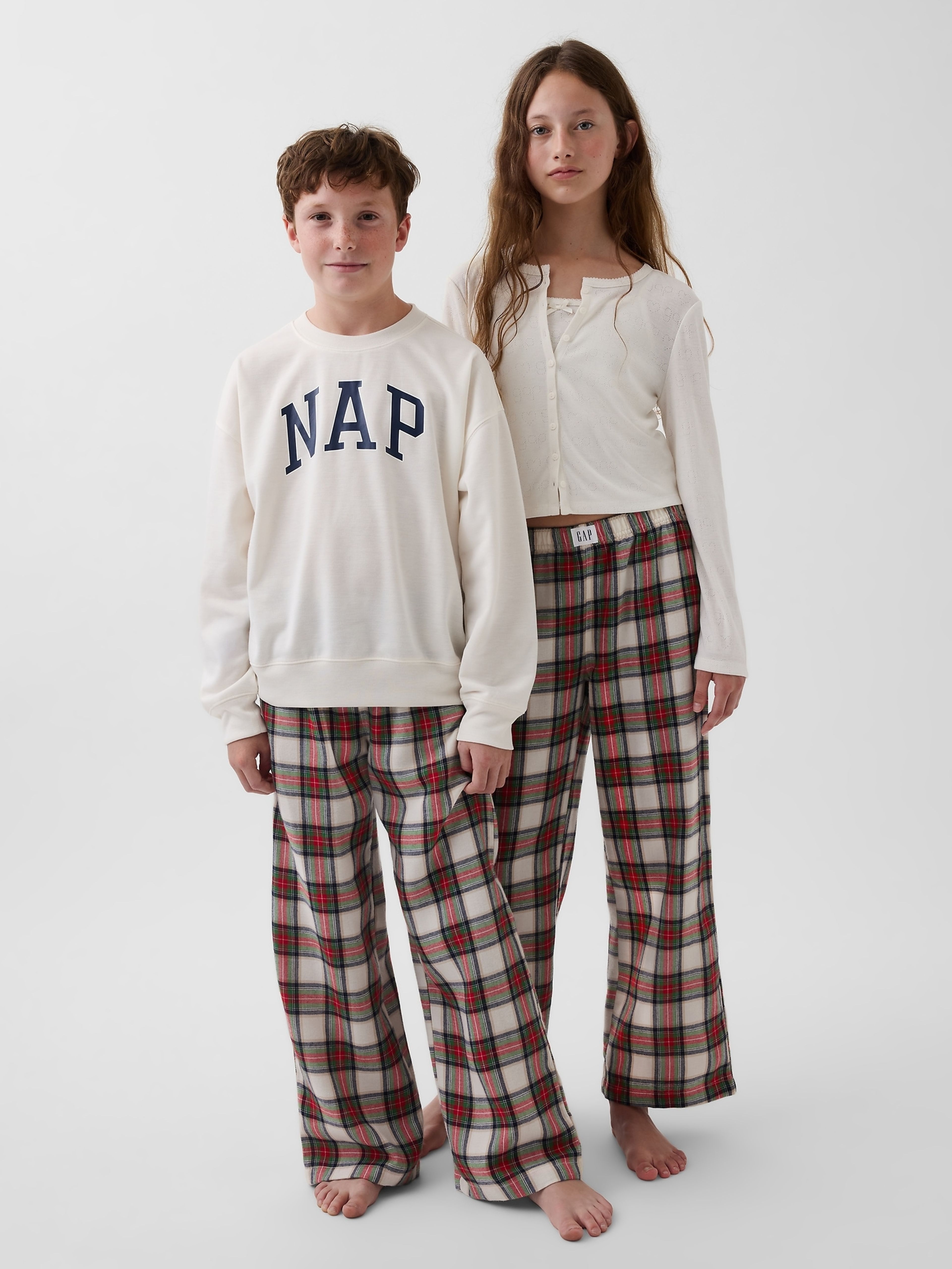 Detské pyžamové flanelové nohavice unisex - 001