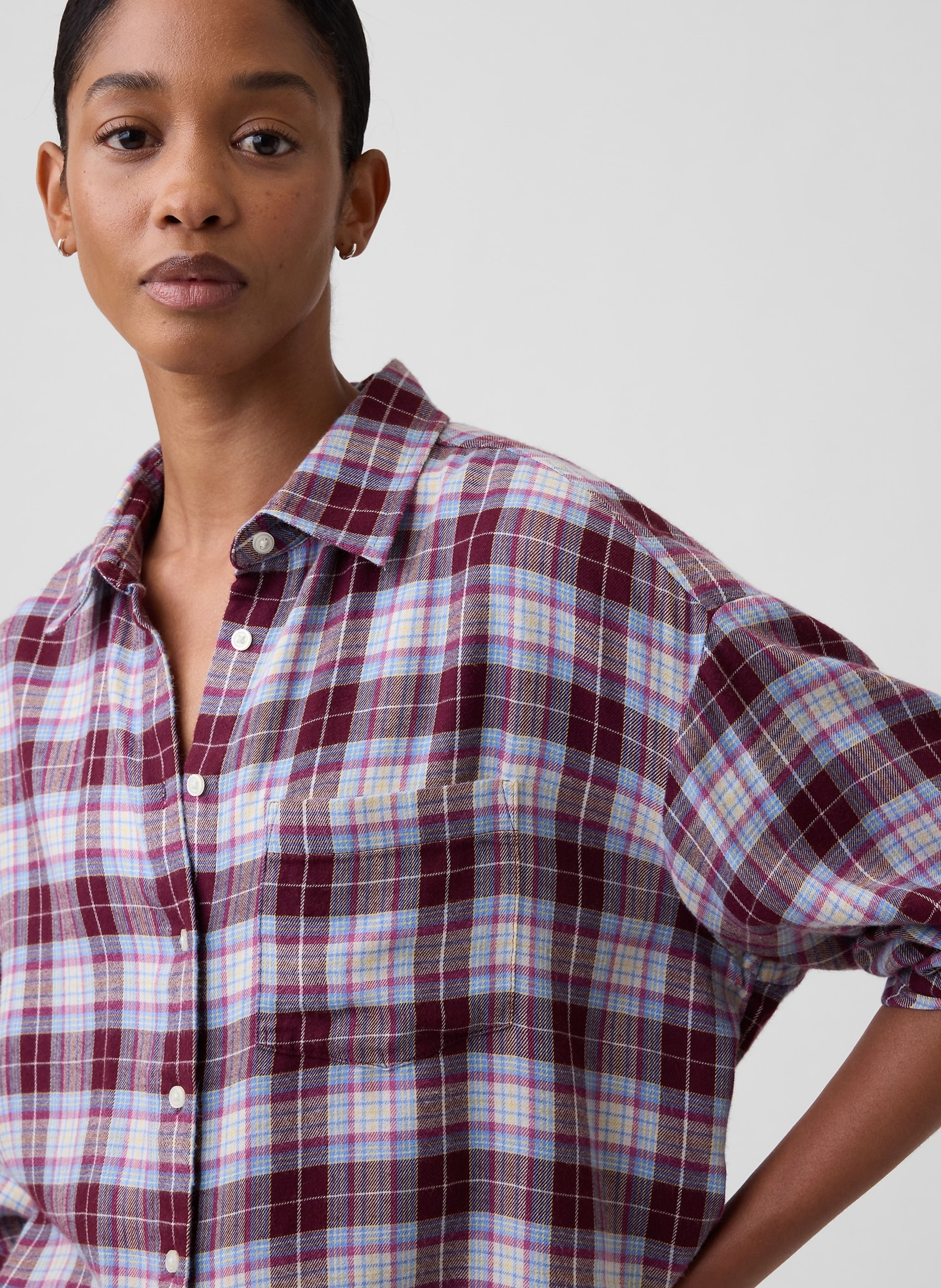 Flanelowa koszula oversize - 004