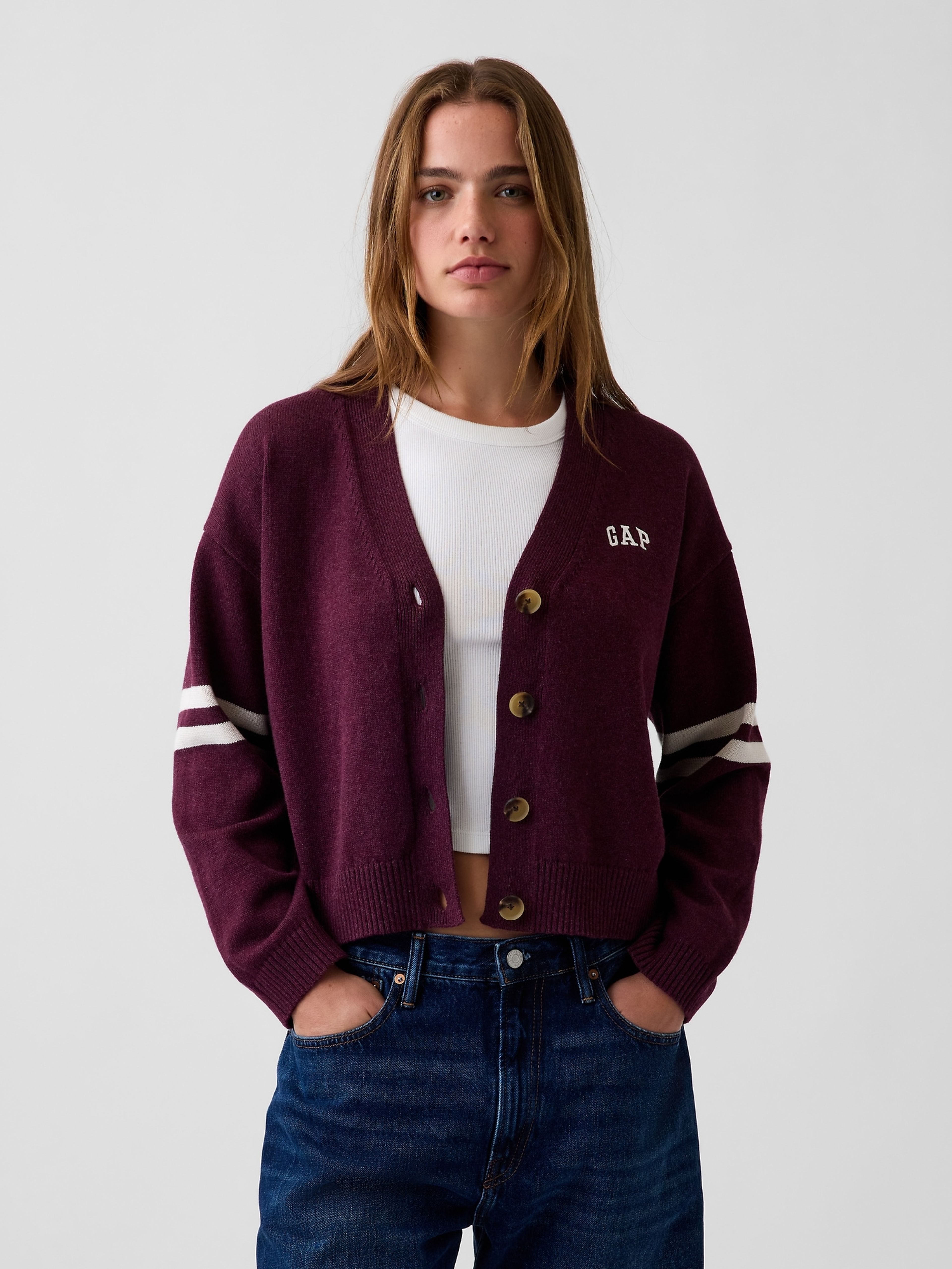 Oversize kardigan s logem - 001