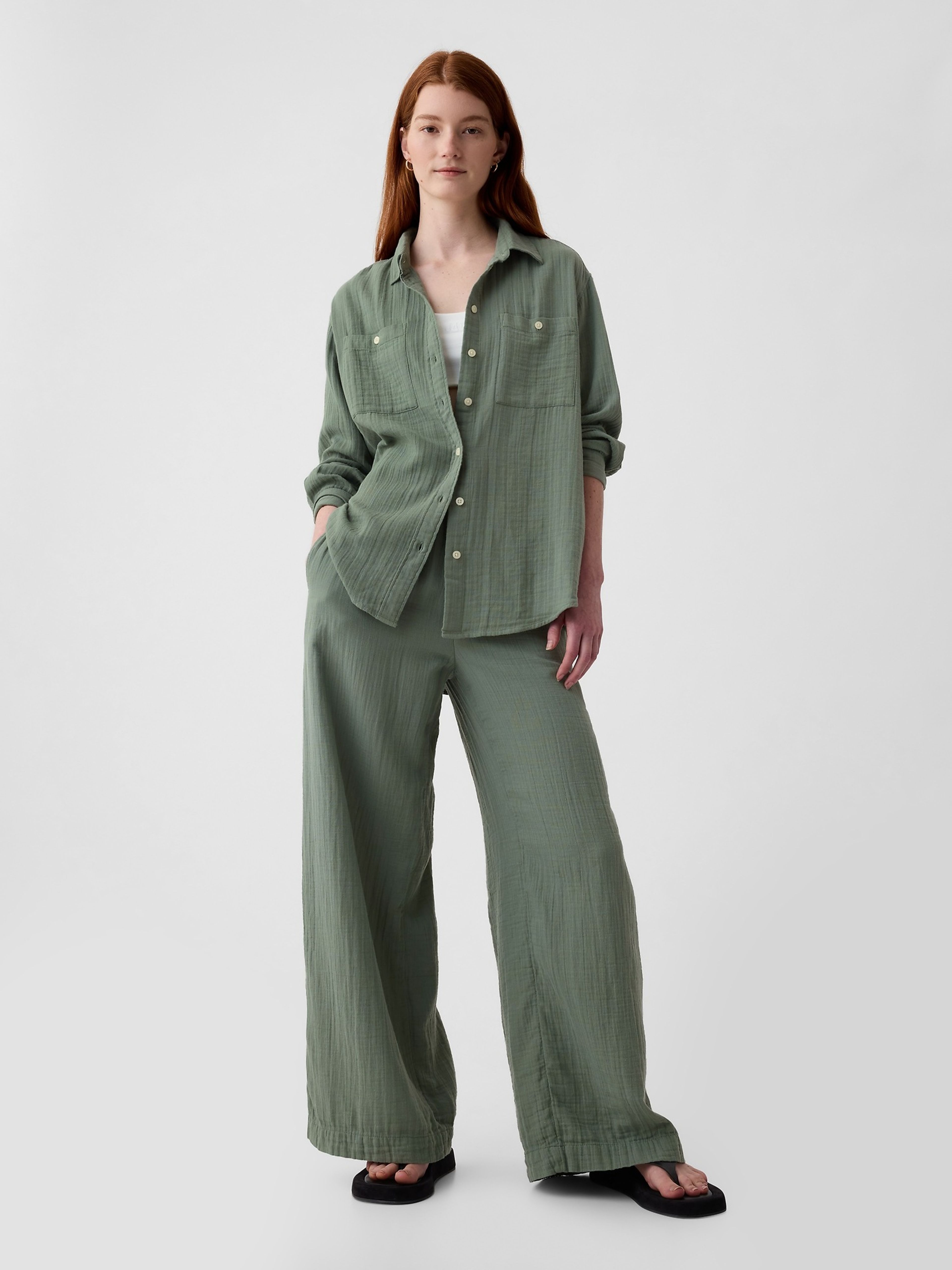 Mušelínová košeľa oversize - 003