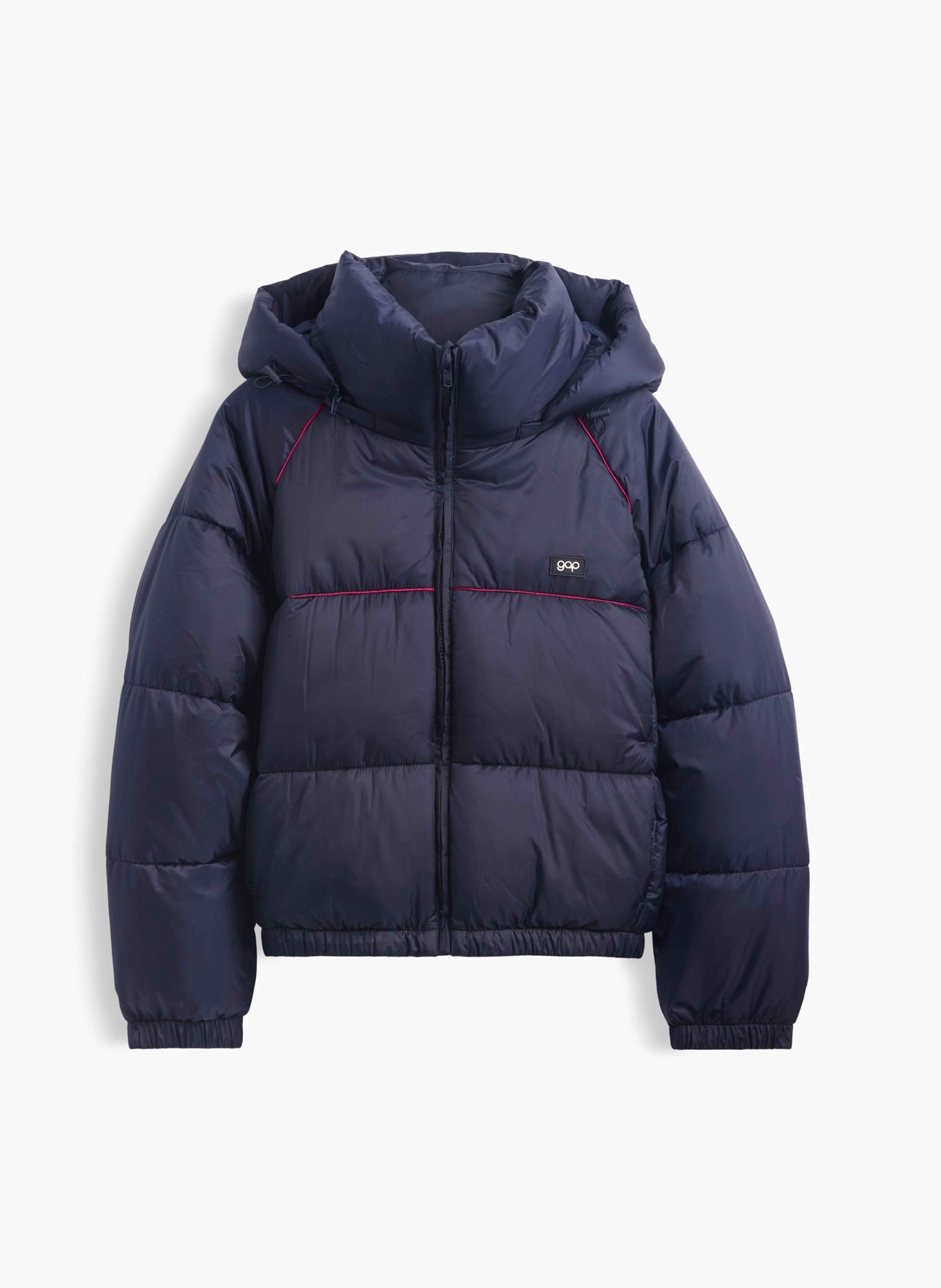 Oversize crop prešívaná bunda s logom - 005