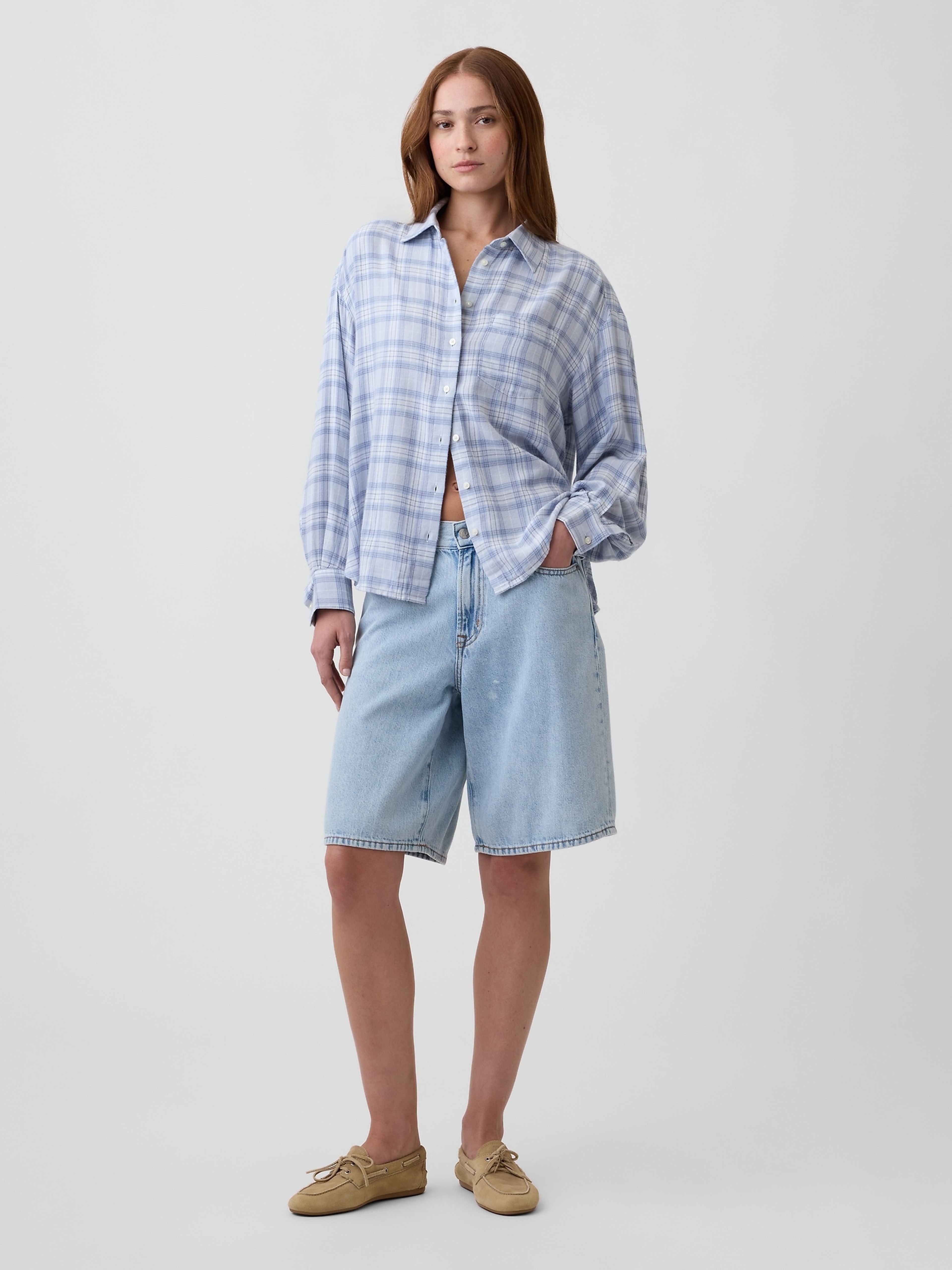 Flanellen oversized overhemd - 003