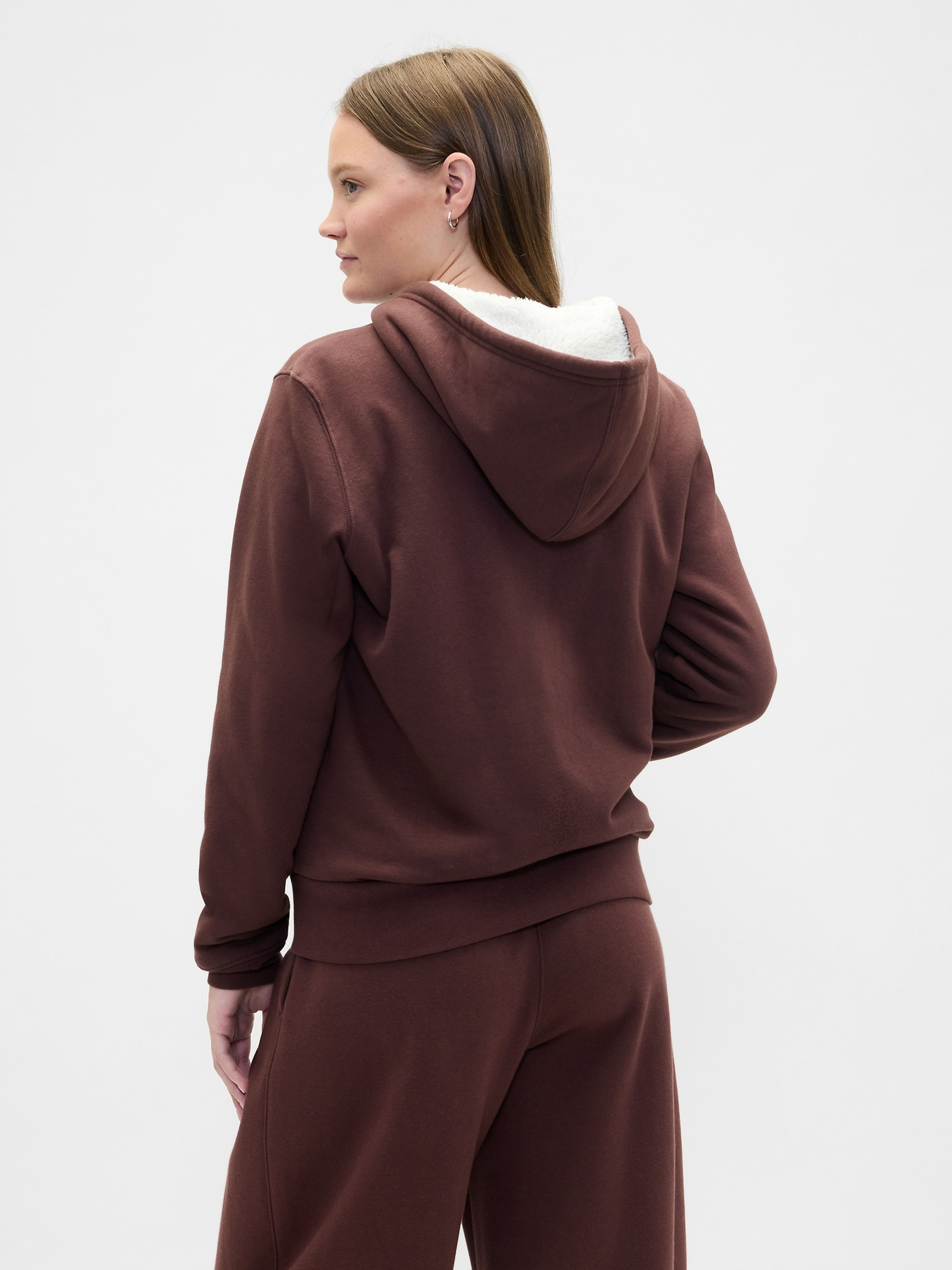 Gefüttertes Sherpa-Sweatshirt mit Logo - 002