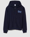 French Terry Hoodie mit Logo-Dunkelblau - 002