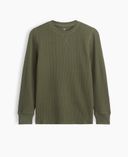 Camiseta infantil de tejido waffle con logo-Verde - 001