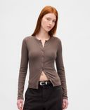 Cardigan boutonné-Beige - 003