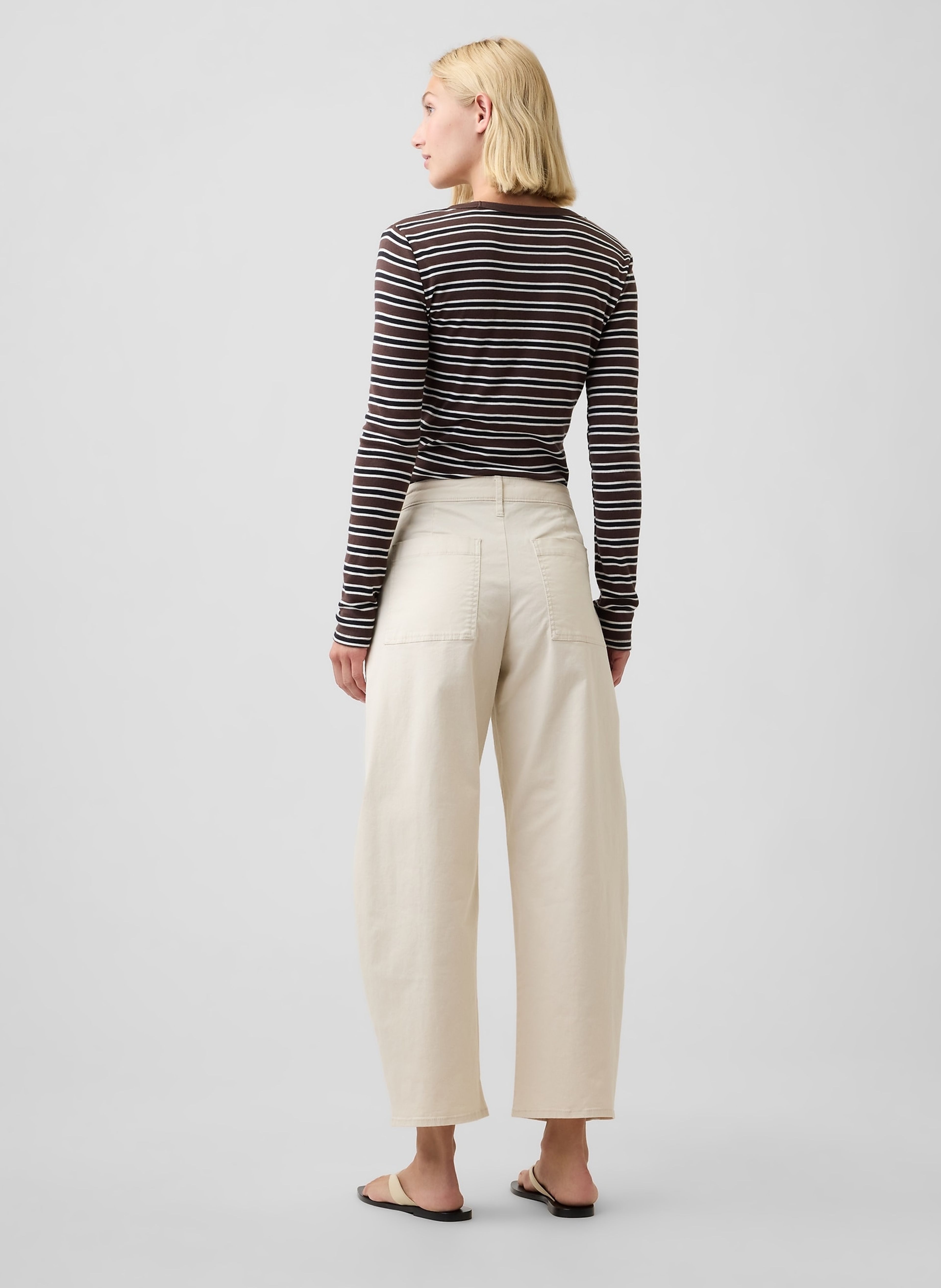 Mid Rise barrel khakibroek - 004