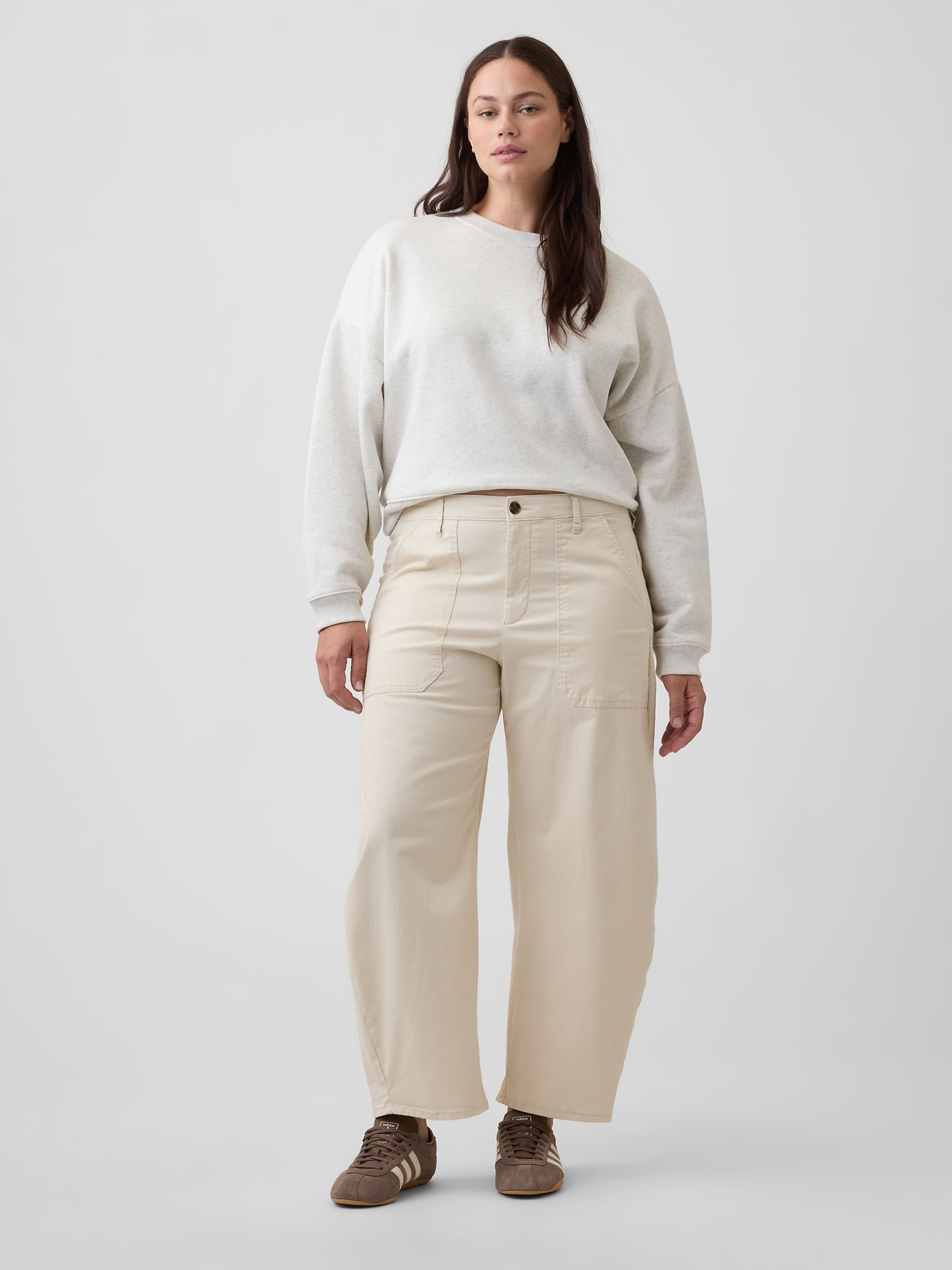 Mid Rise barrel khakibroek - 005