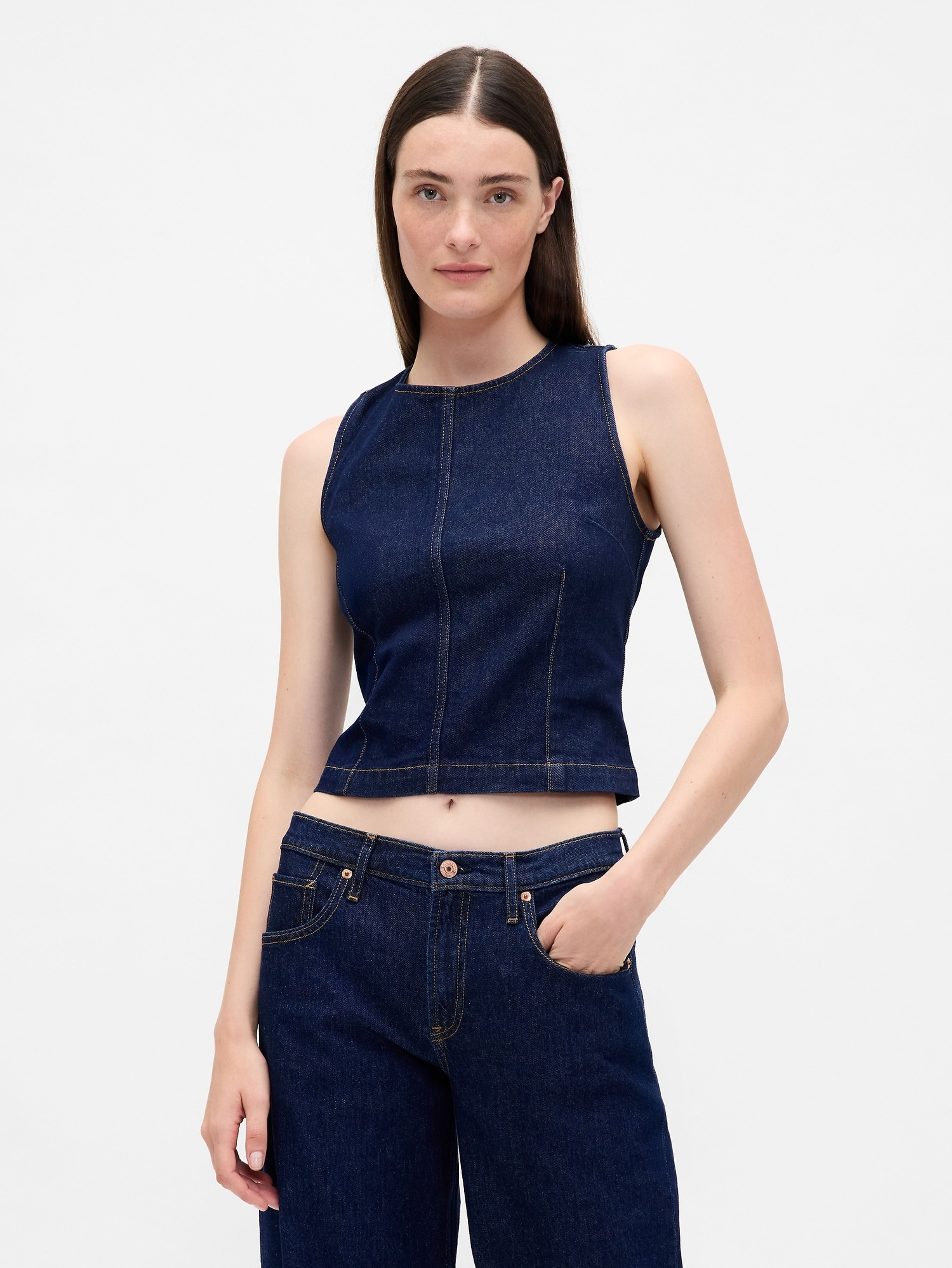 Jeansowy crop top