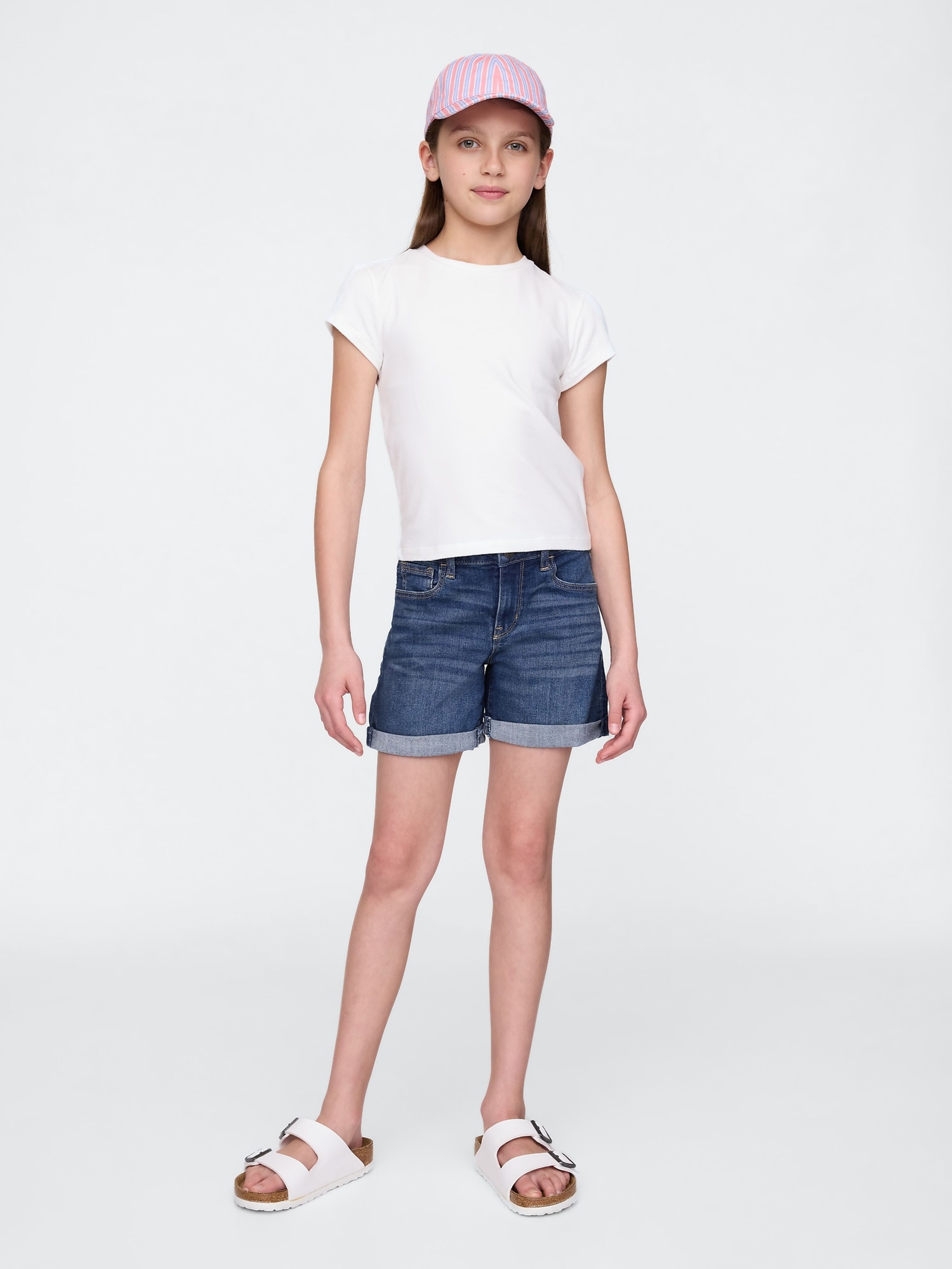 Denim midi shorts voor kinderen