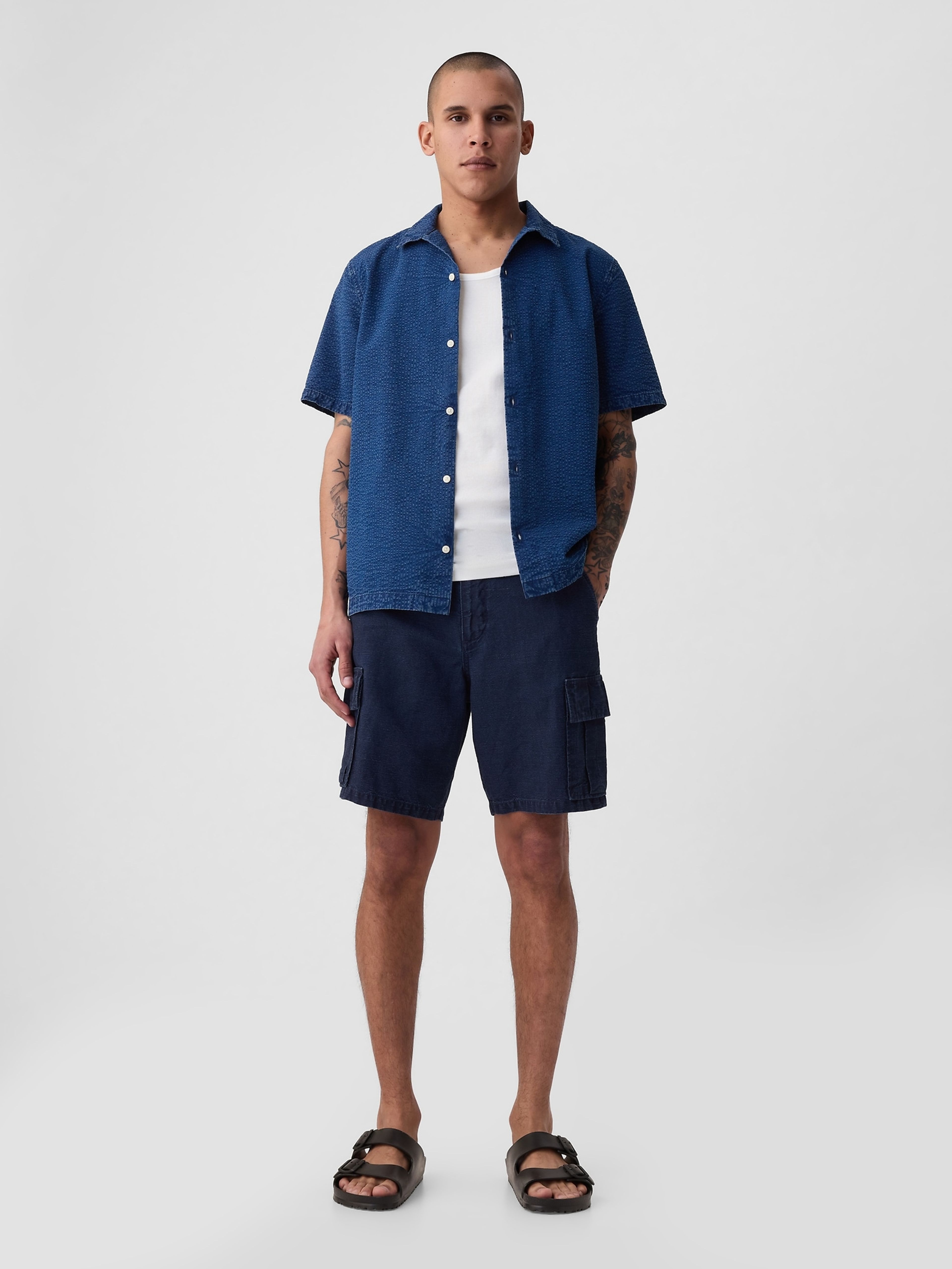 Cargo-Shorts aus Leinen