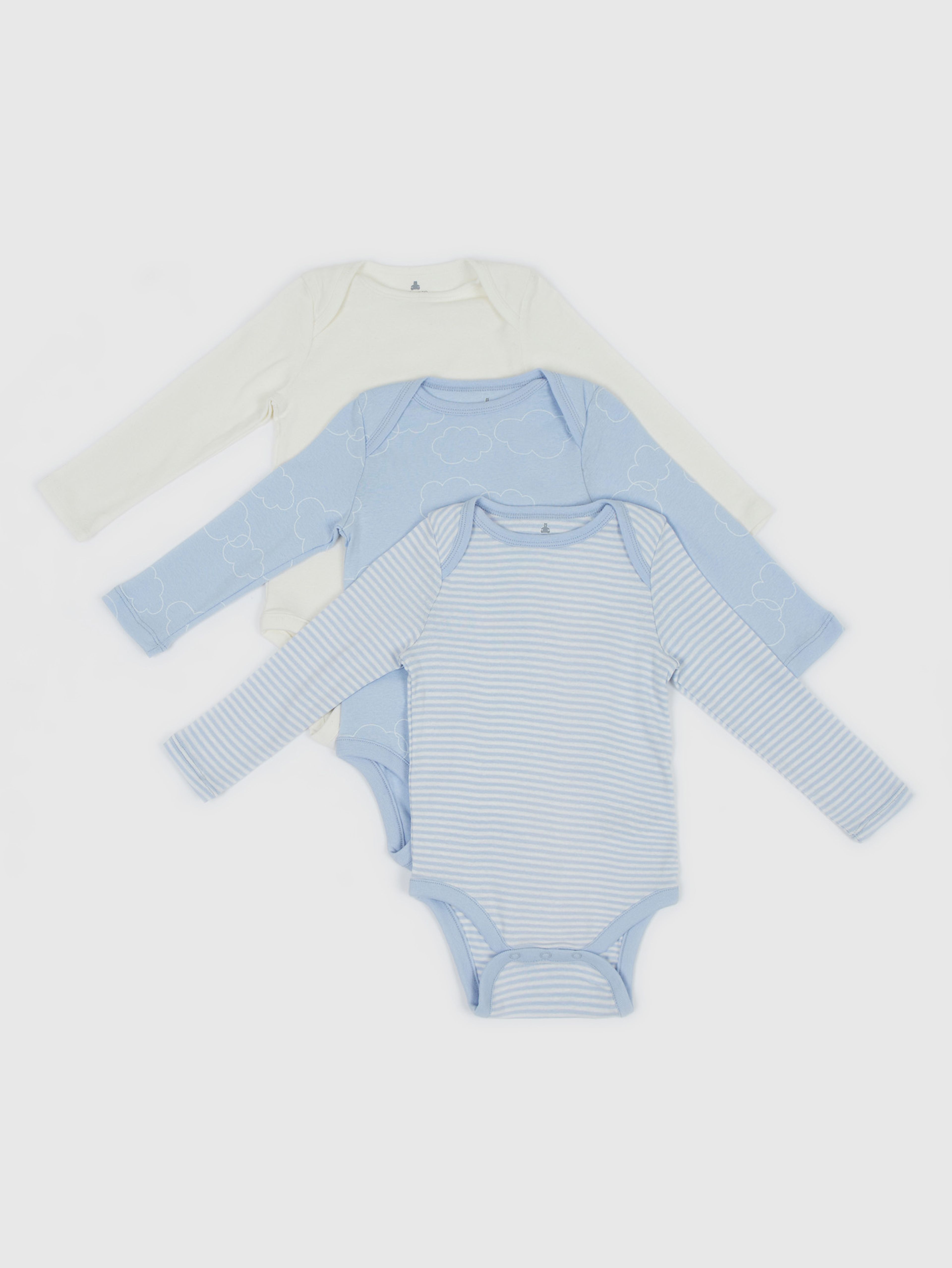 3-pack Baby body z długim rękawem
