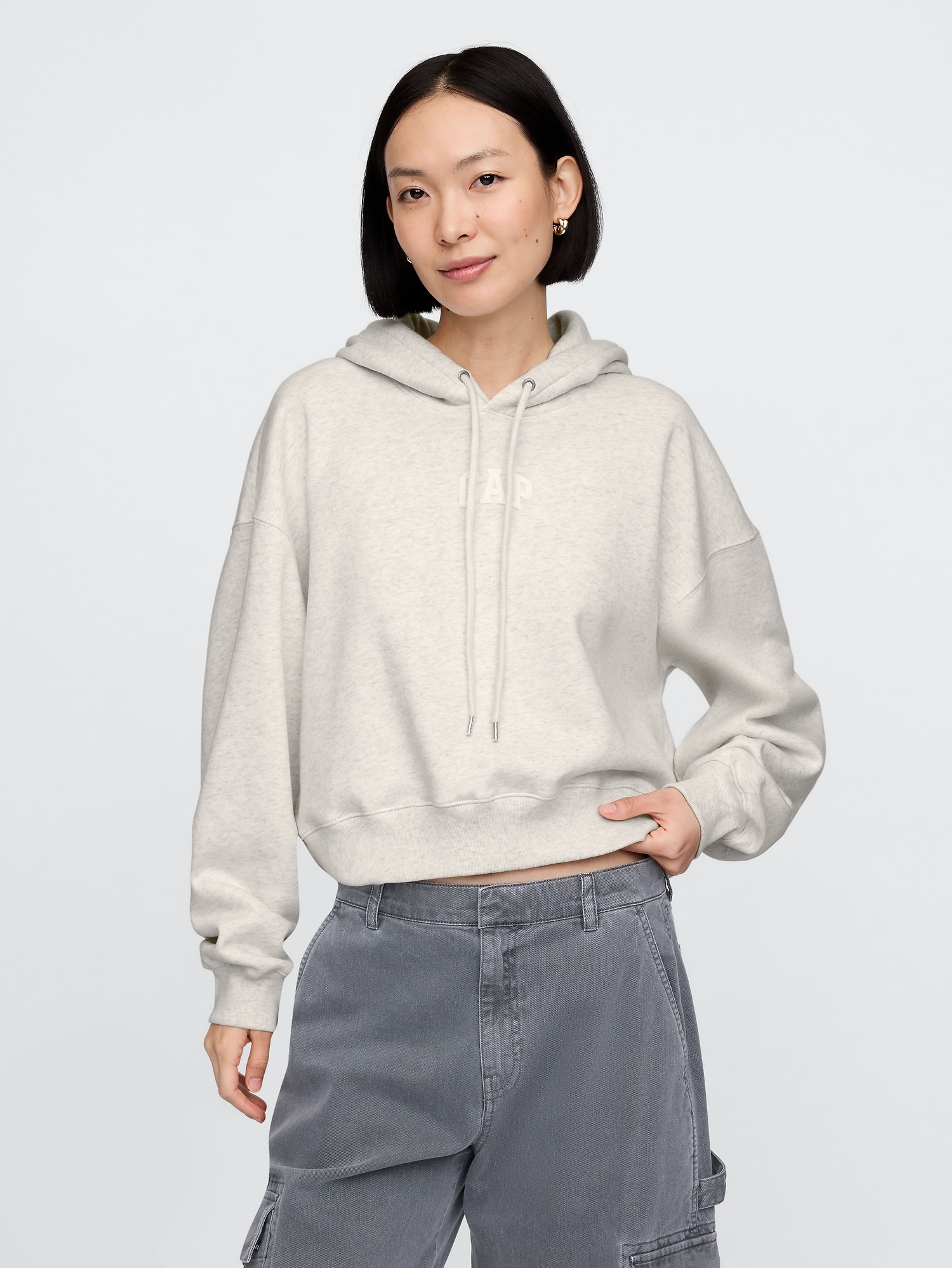 Damen Crop-Sweatshirt mit Logo