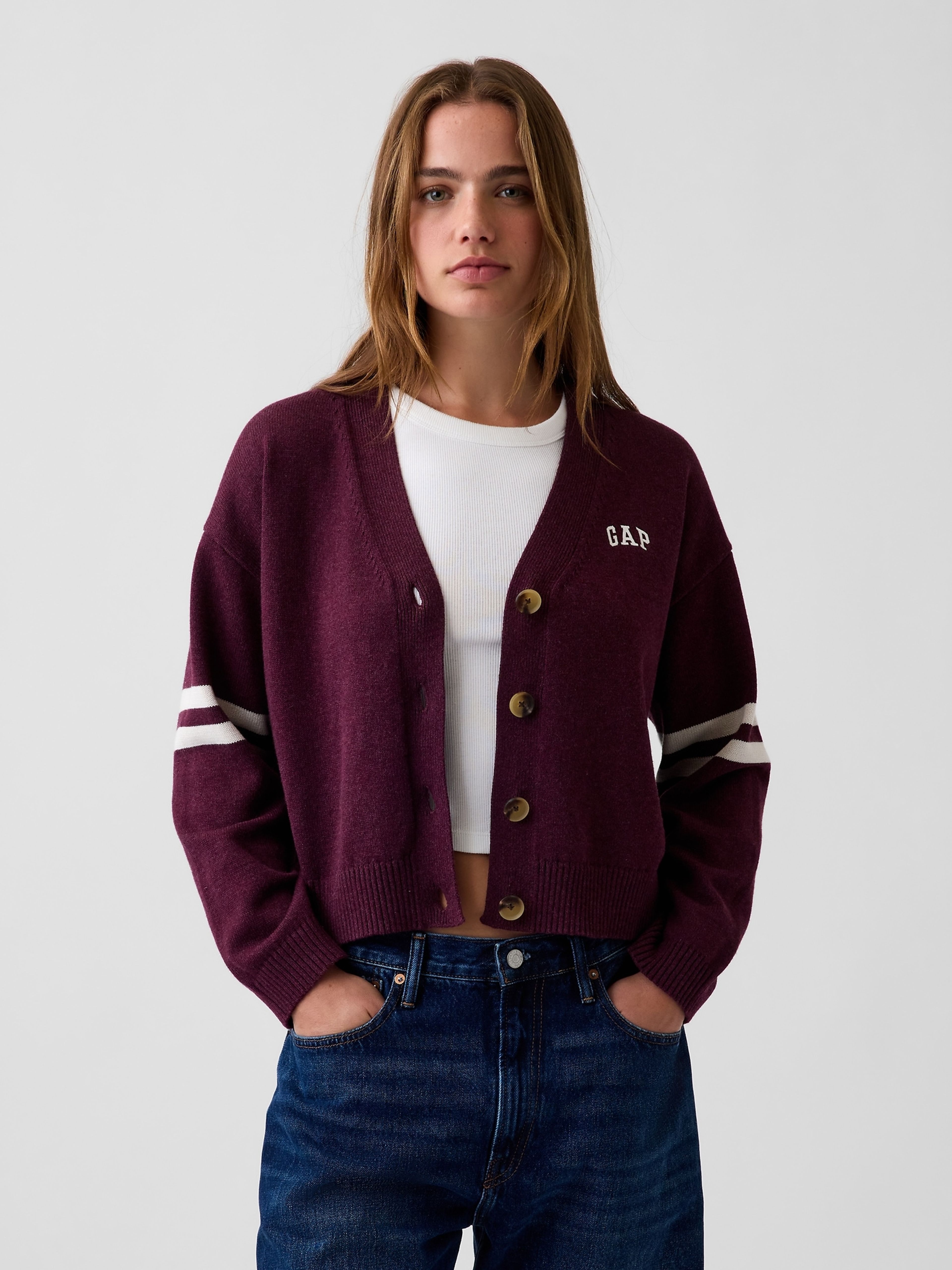 Oversize kardigan s logem - 001