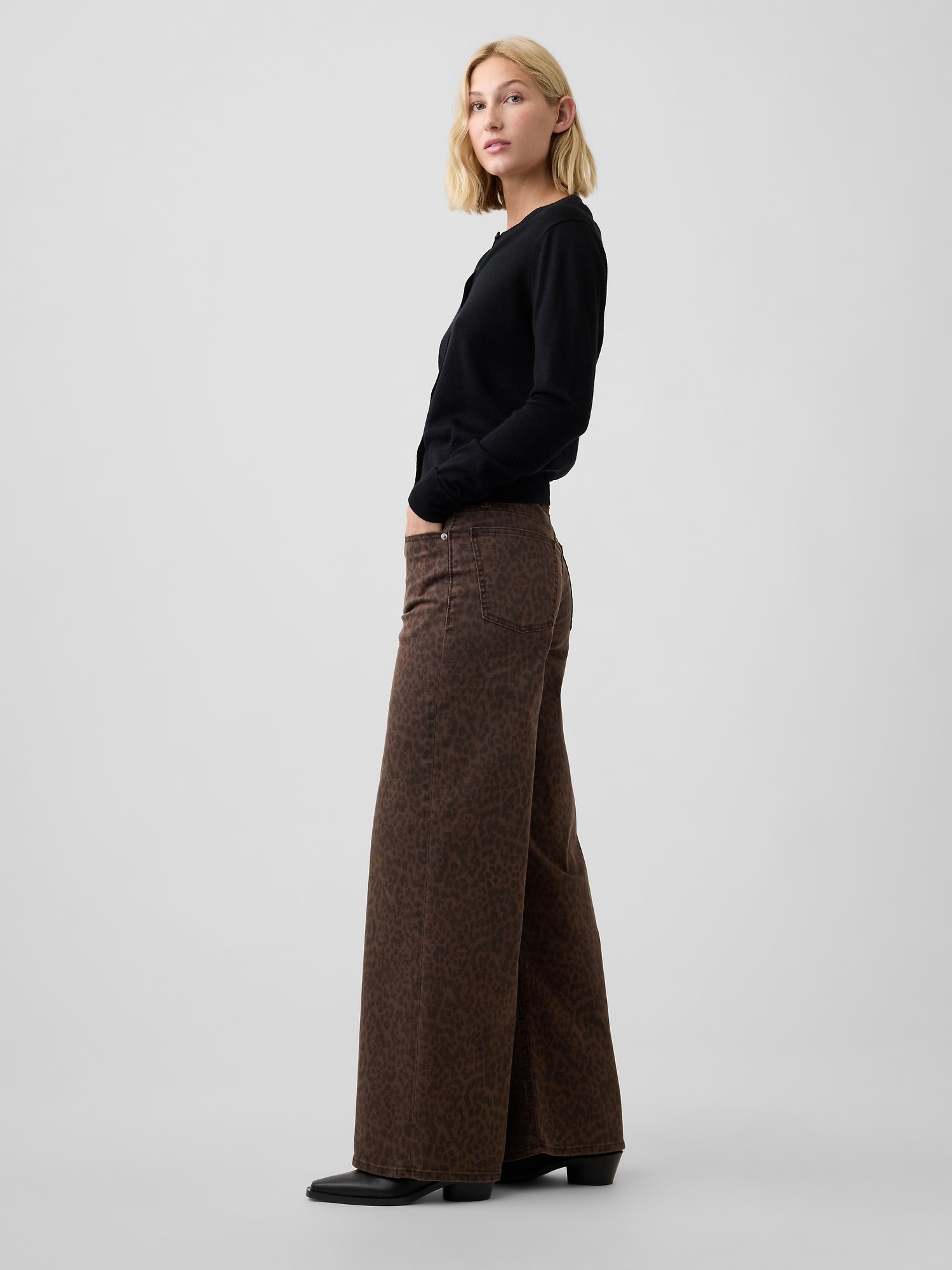 Džínsy Mid Rise Wide-Leg - 003