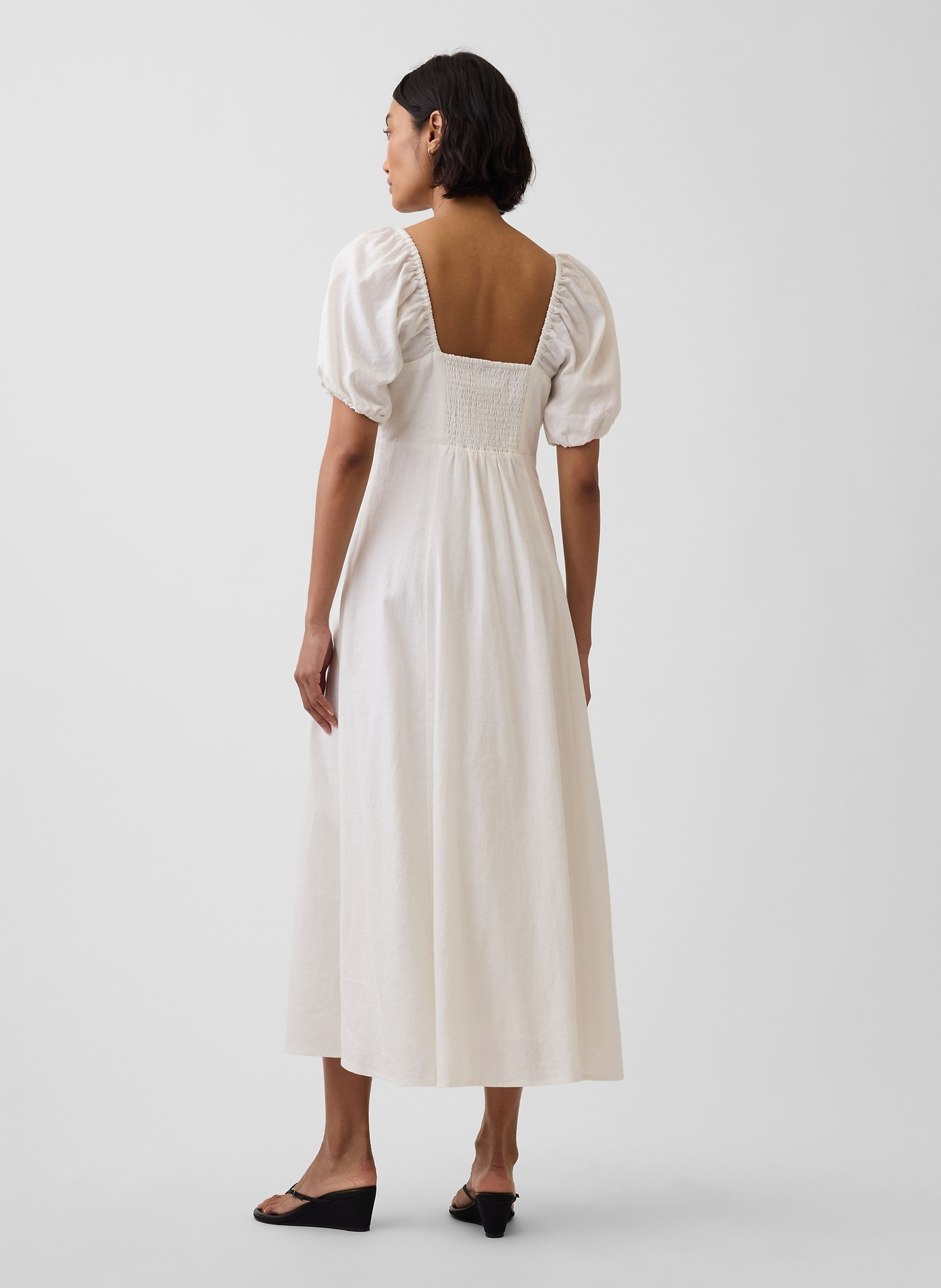 Vestido maxi de mezcla de lino - 002