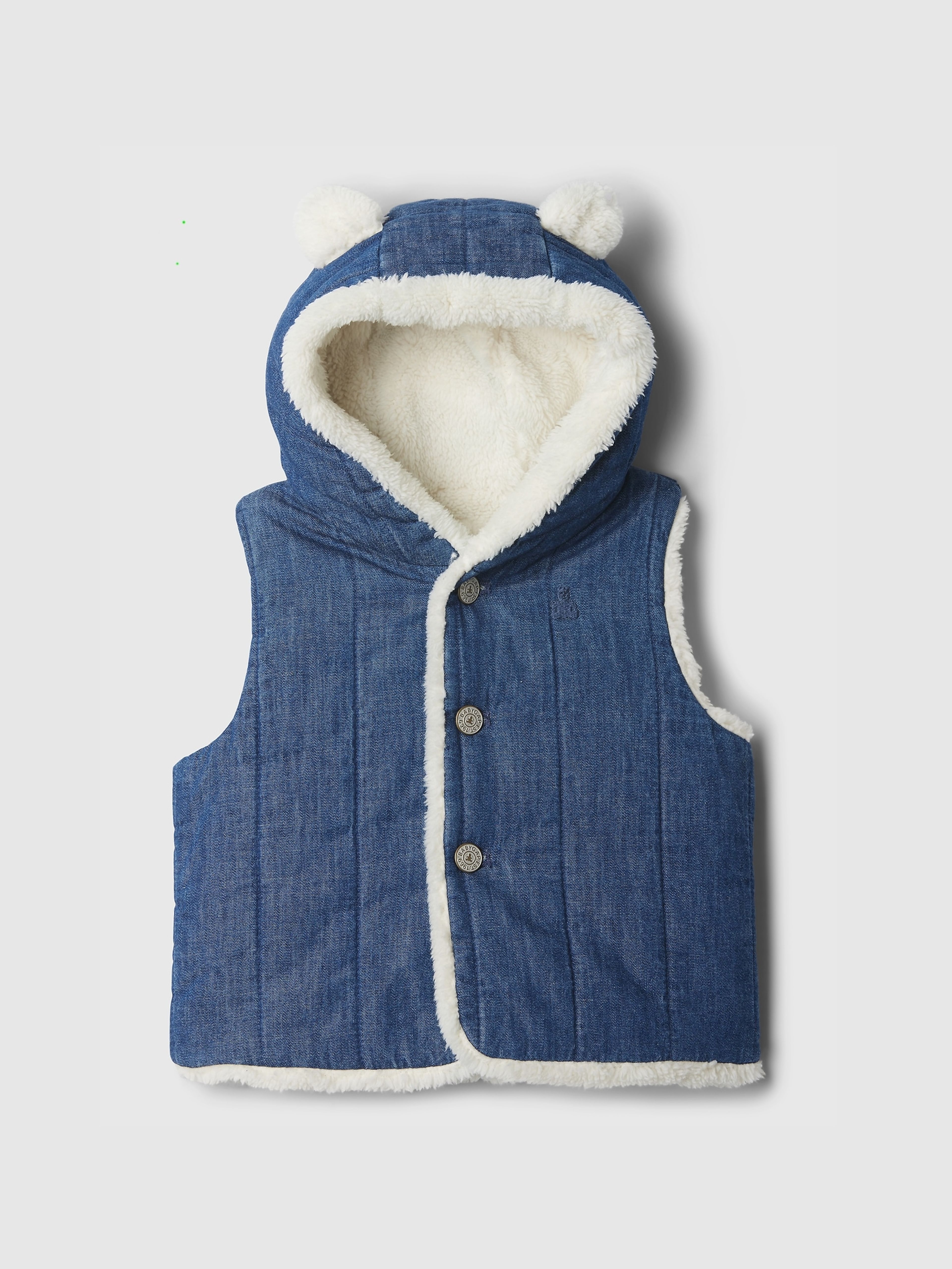 Baby Denim-Sherpa-Weste