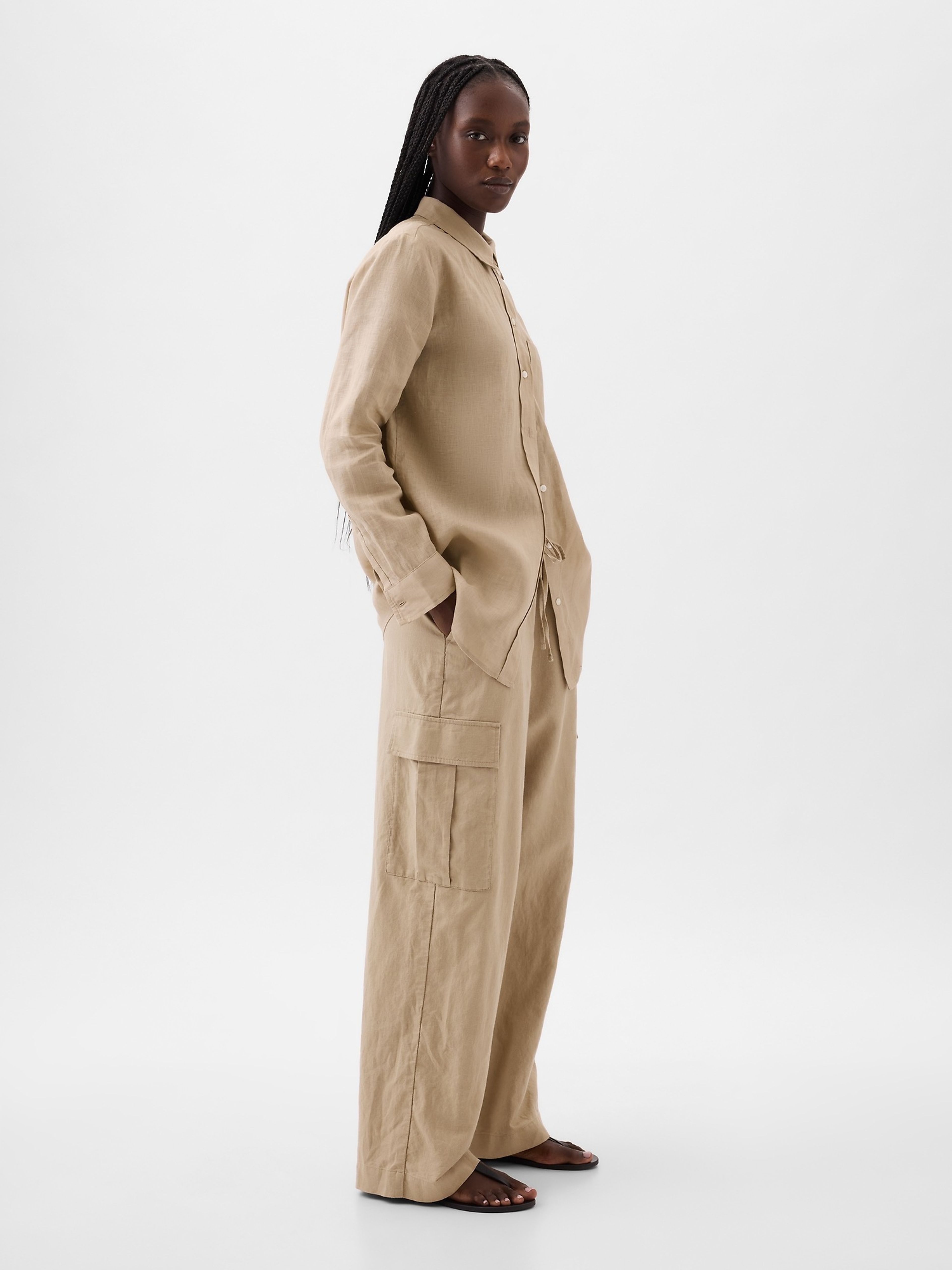 Ľanová košeľa Boyfriend Shirt - 003