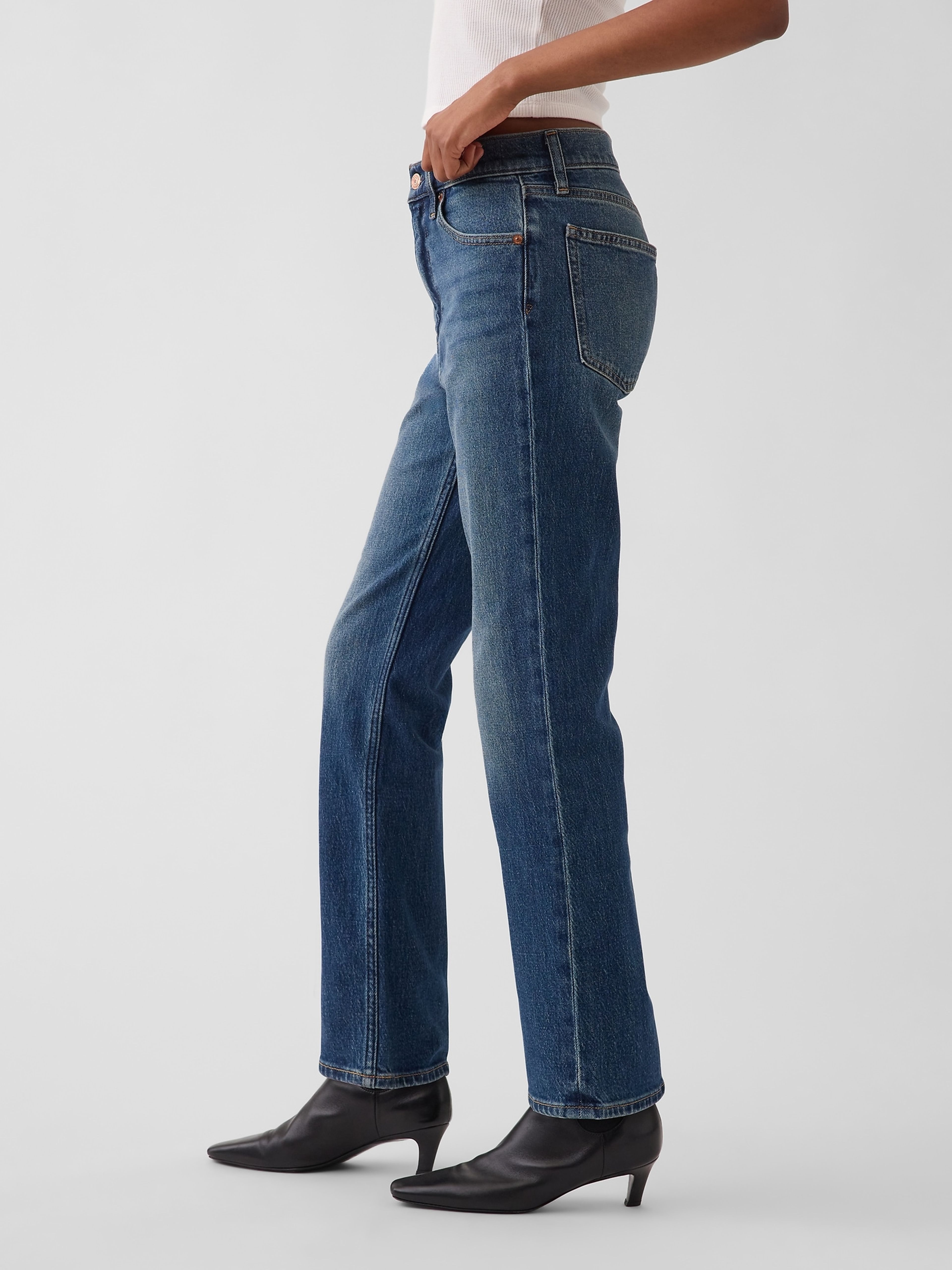 Jeansy 90s Straight Crop - 003