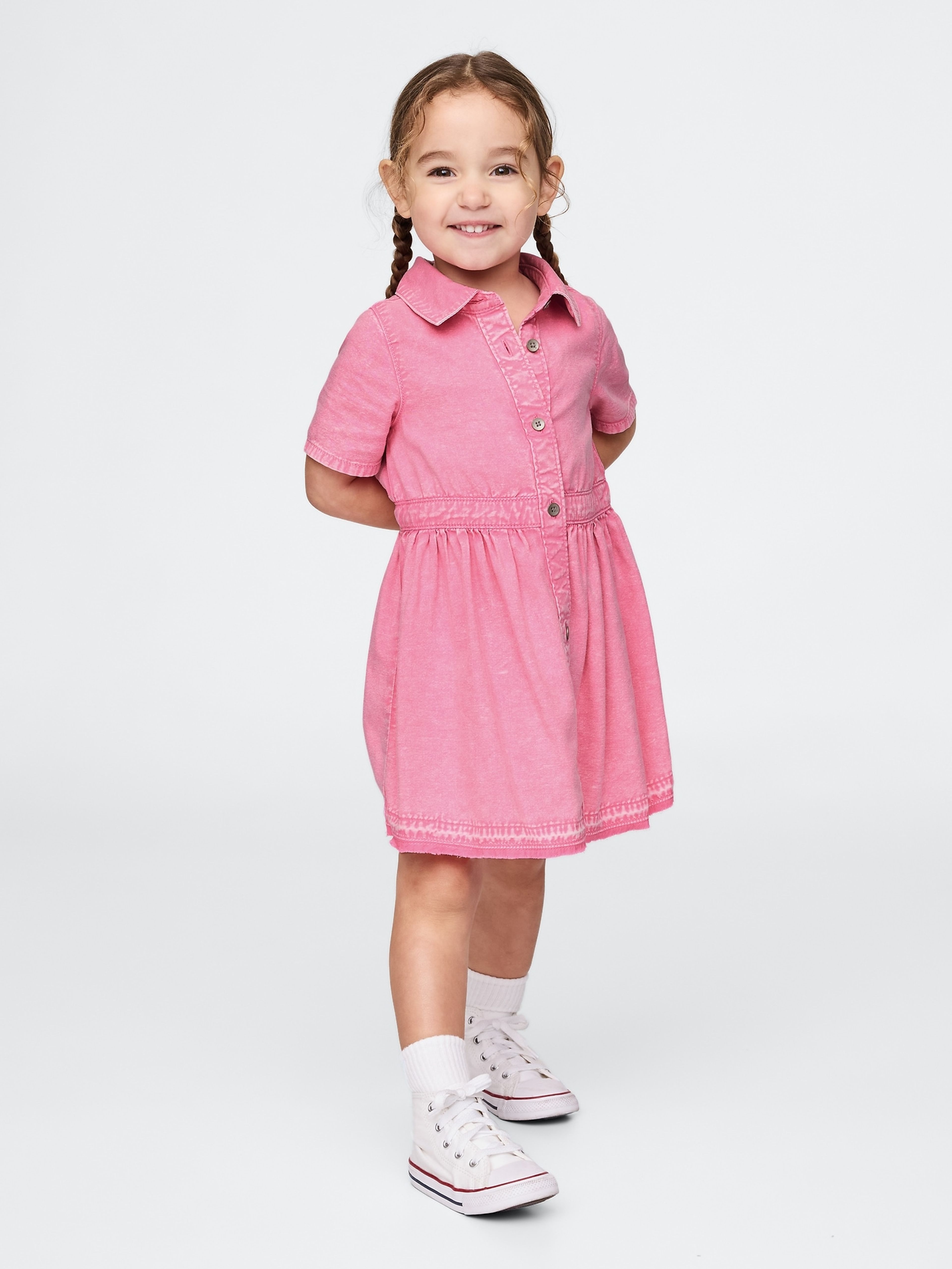 Baby džínové košilové šaty