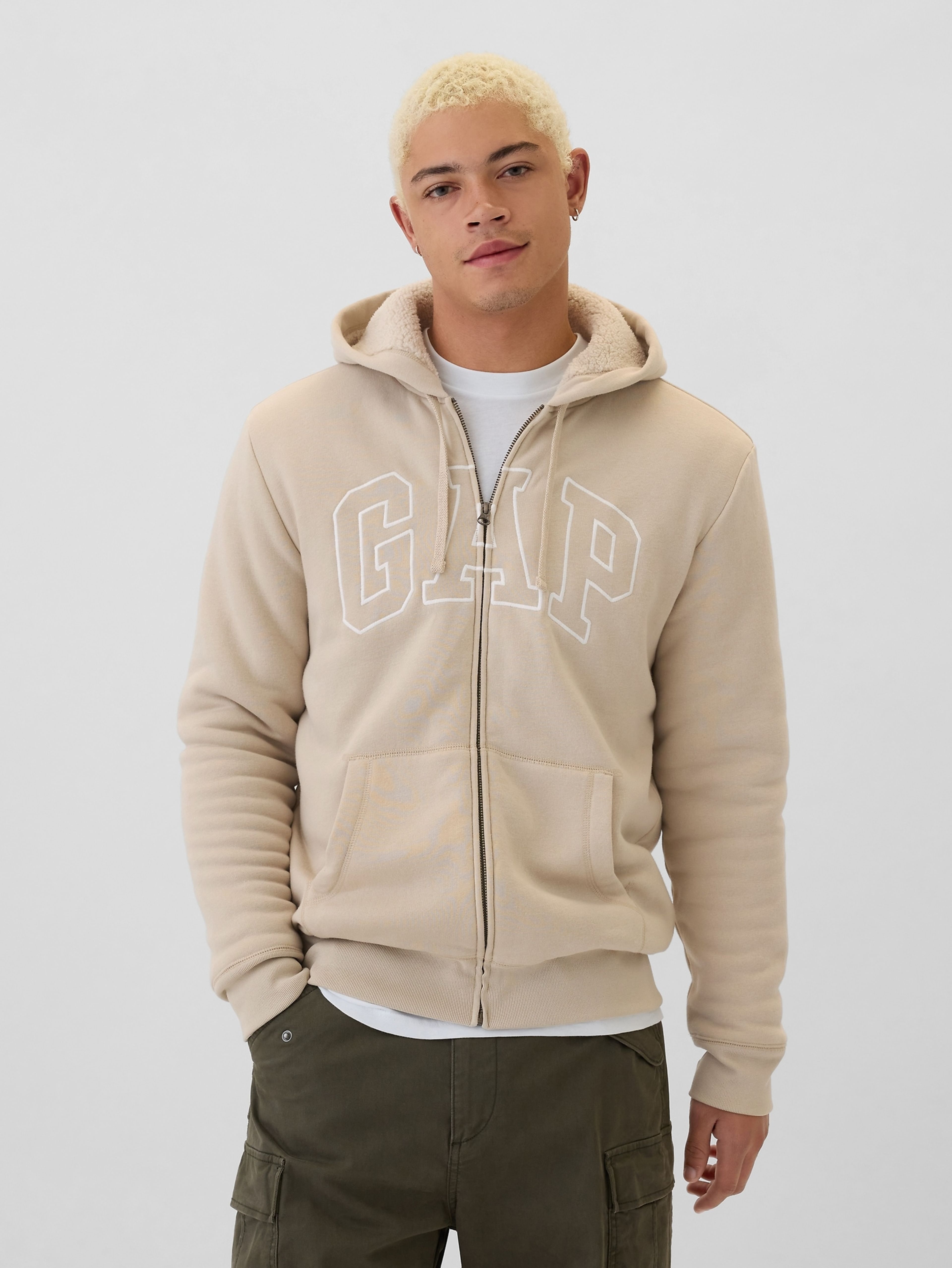 Sherpa-Sweatshirt mit Logo
