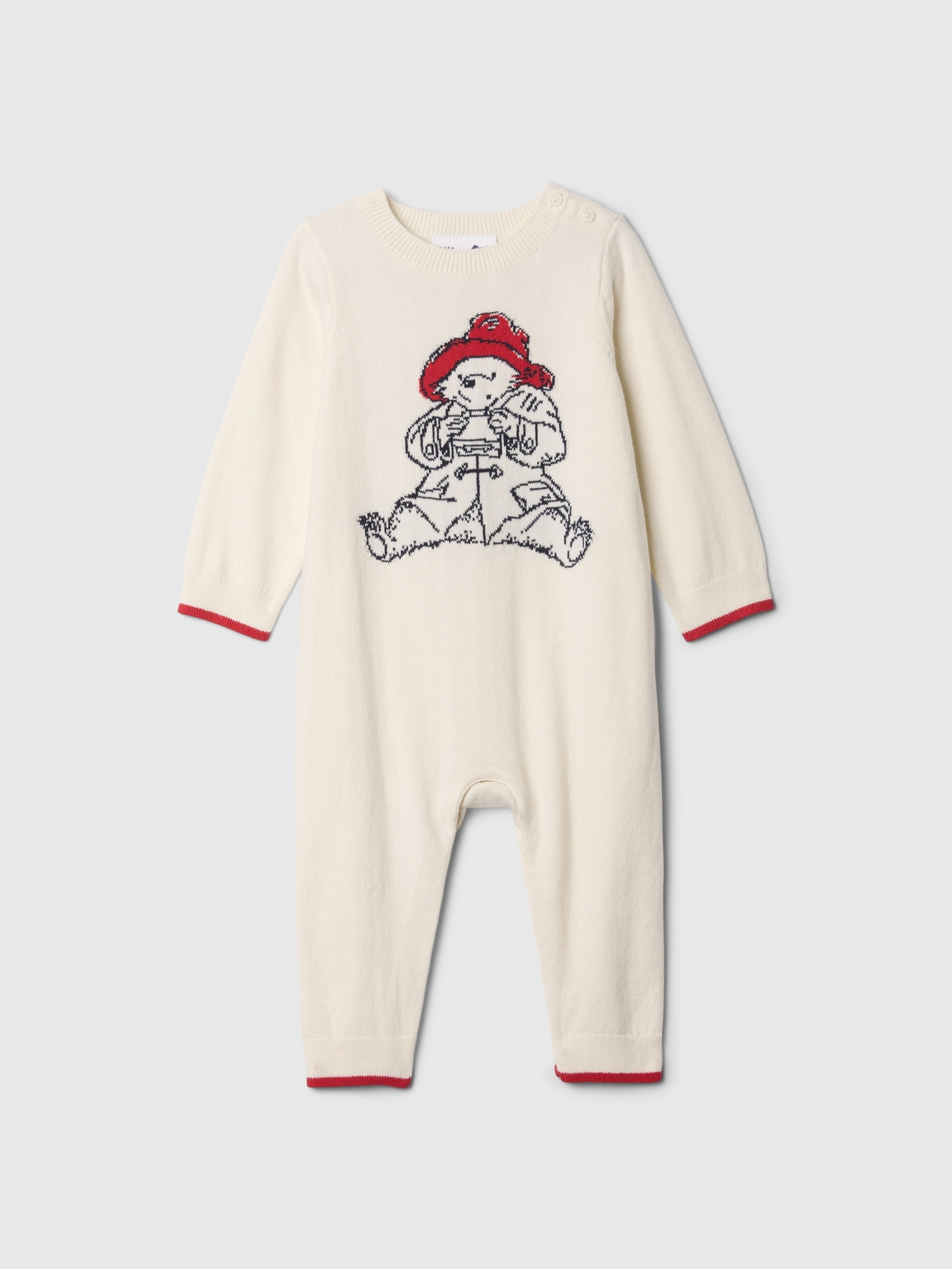 Baby salopetă din tricot Gap × Paddington