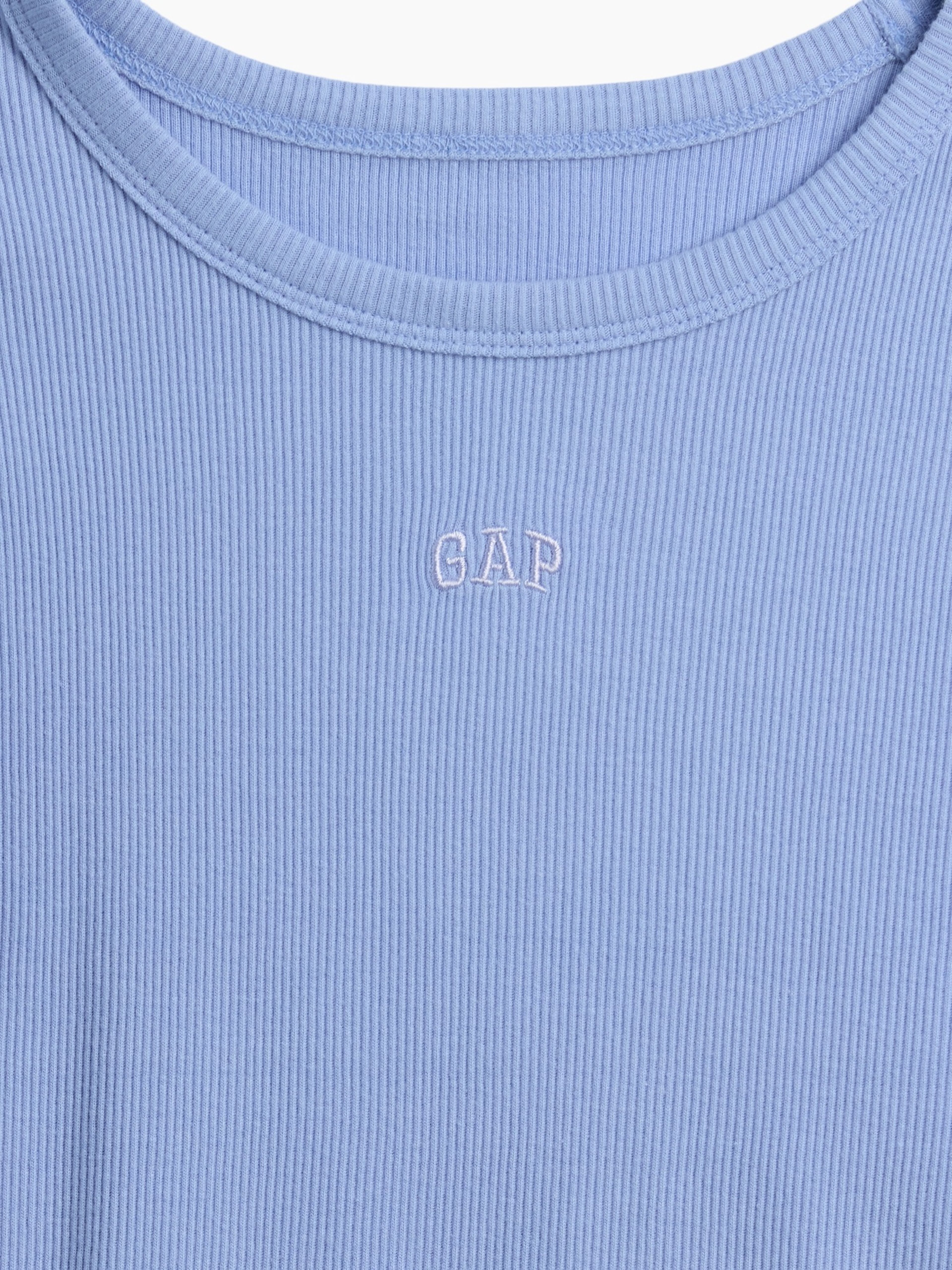 Dziecięcy prążkowany T-shirt z logo - 004