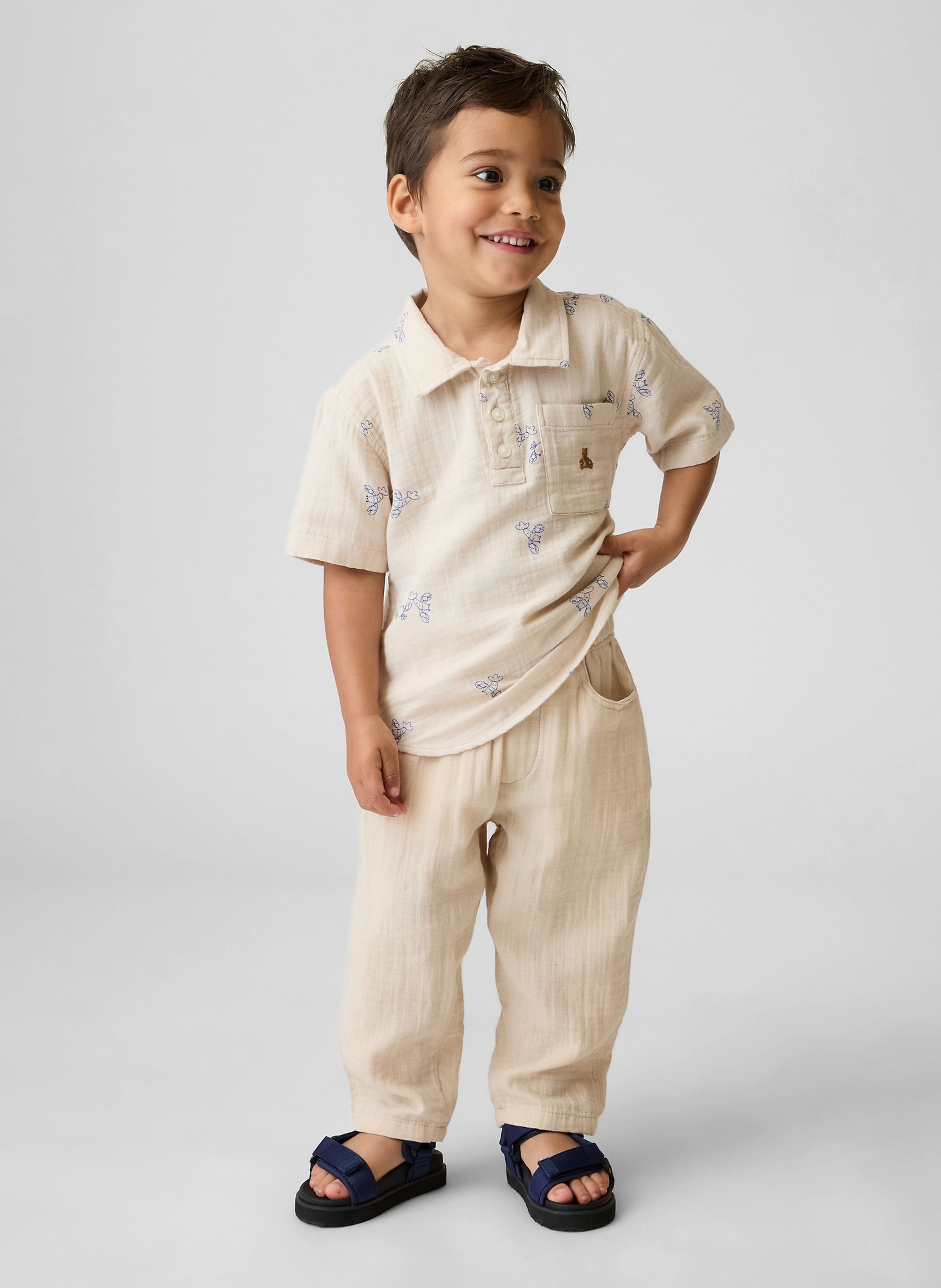 Baby pantaloni Barrel in mussola - 003