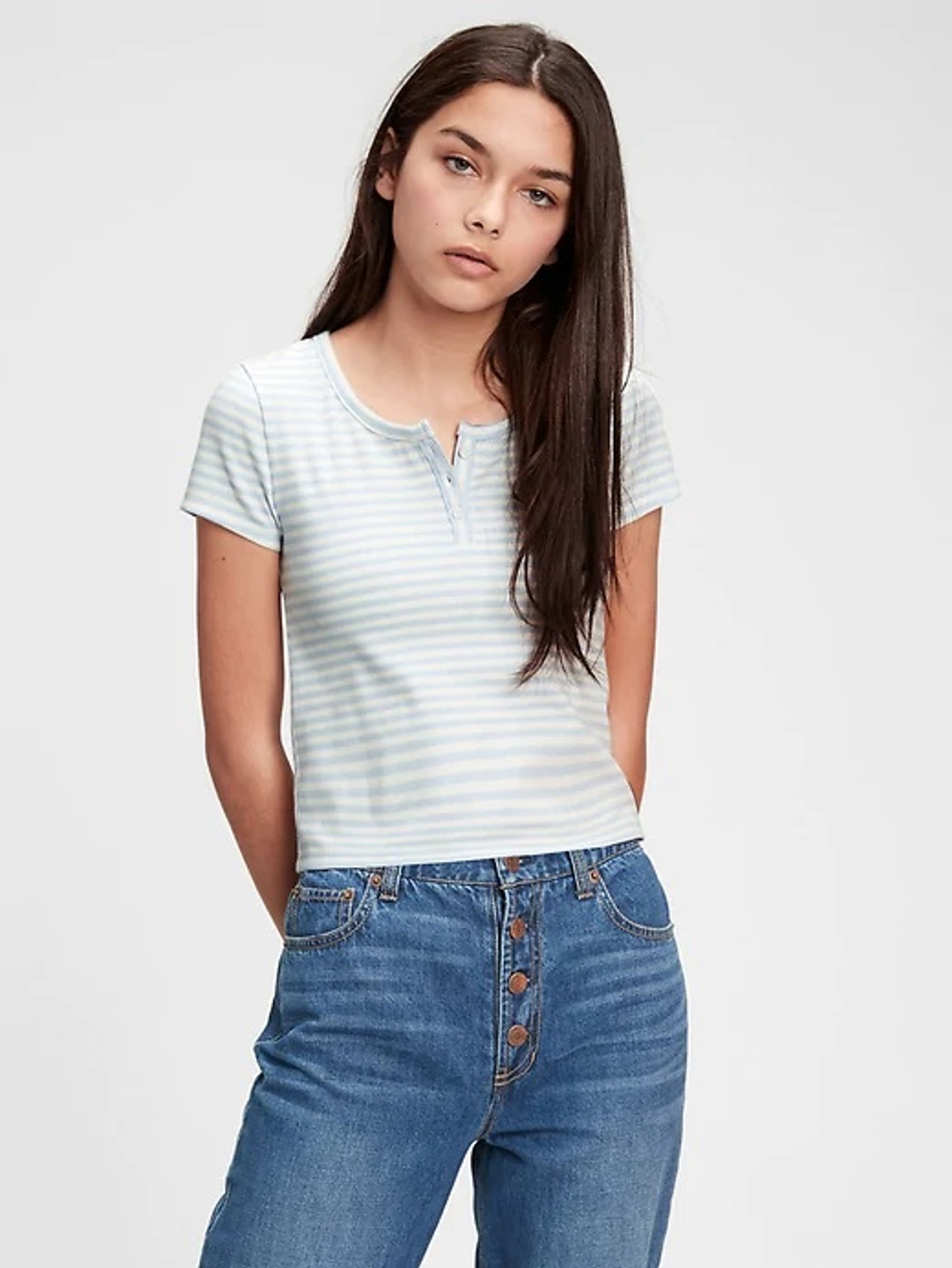 Tricou cropped pentru adolescenți